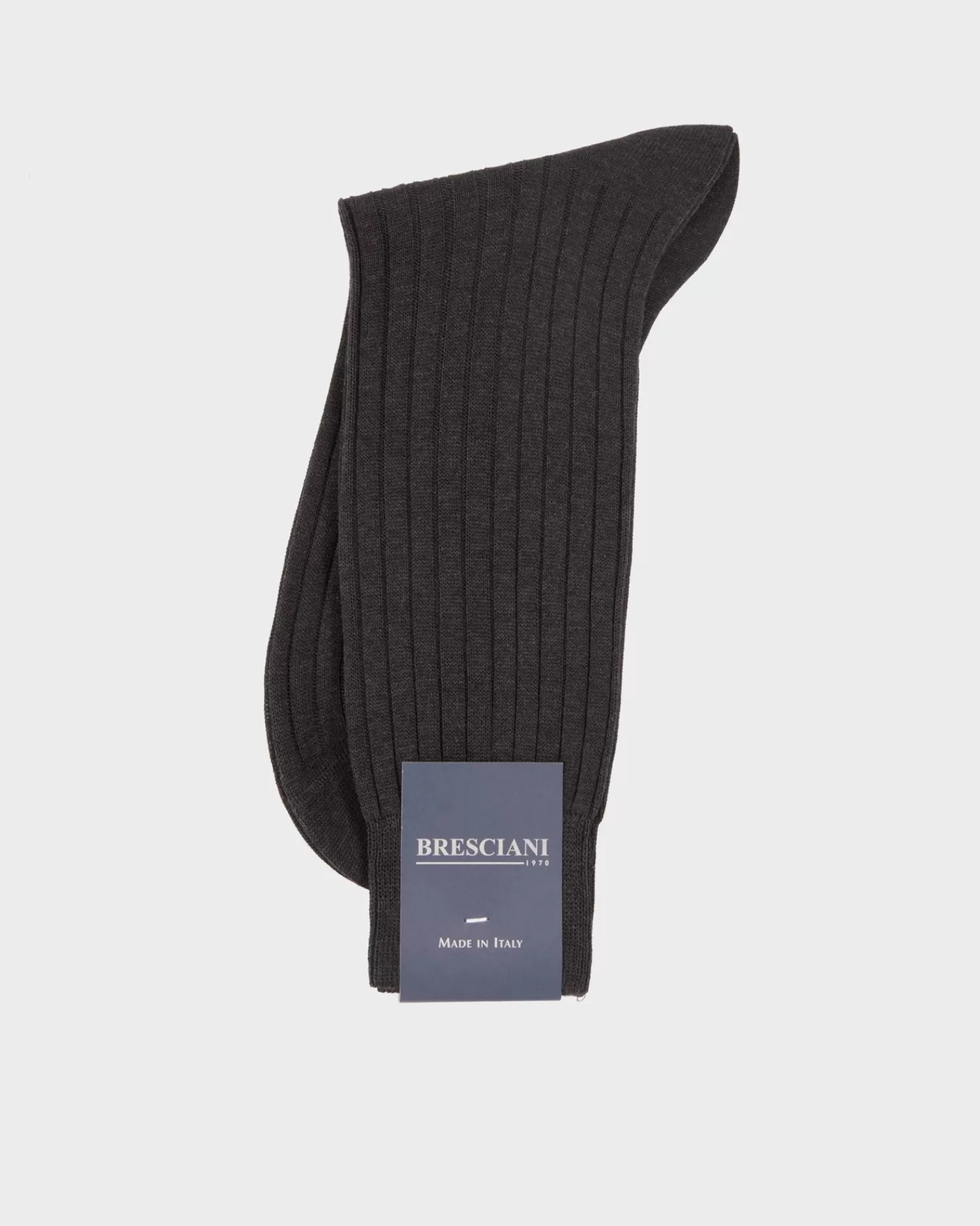 Bresciani Anthracite Cotton Calf Length Socks^ Socks