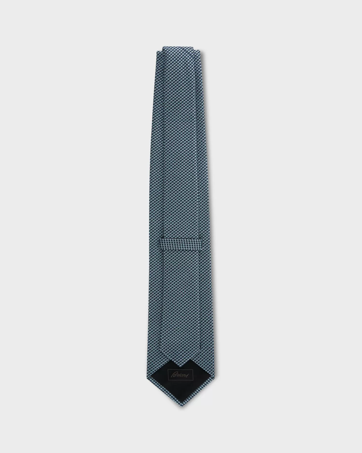 Brioni Aqua And Blue Rectangular Pattern Silk Tie^ Ties