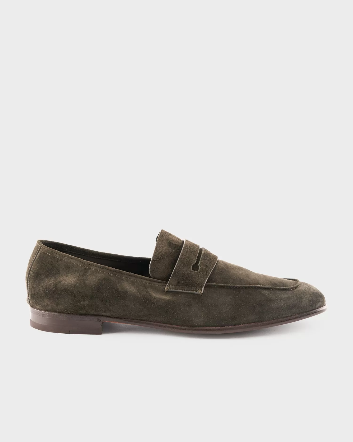 Zegna Army Green Suede L'Asola Loafers^ Formal Shoes