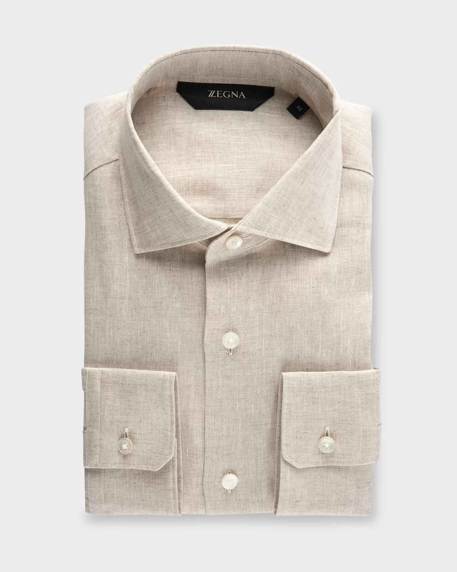 Z Zegna Beige Linen Shirt^ Casual Shirts