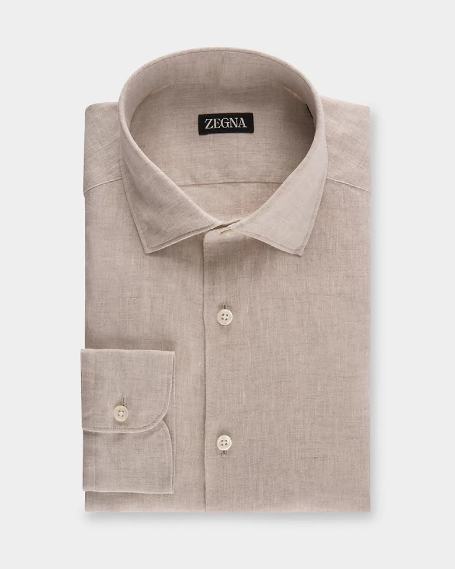 Zegna Beige Linen Shirt^ Casual Shirts