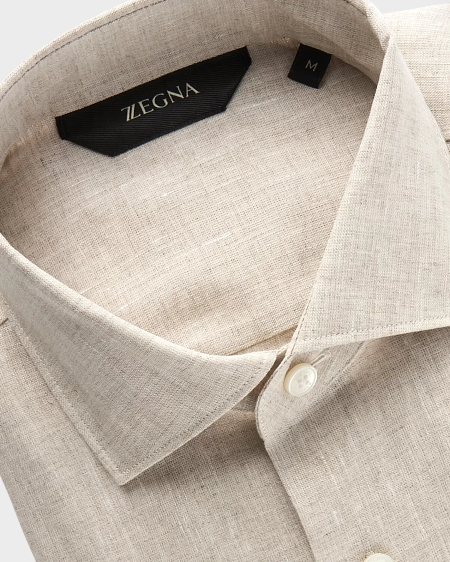 Z Zegna Beige Linen Shirt^ Casual Shirts