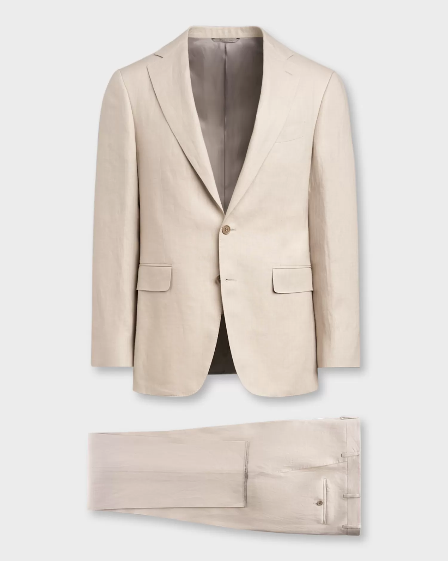 Canali Beige Puro Linen Suit^ Suiting