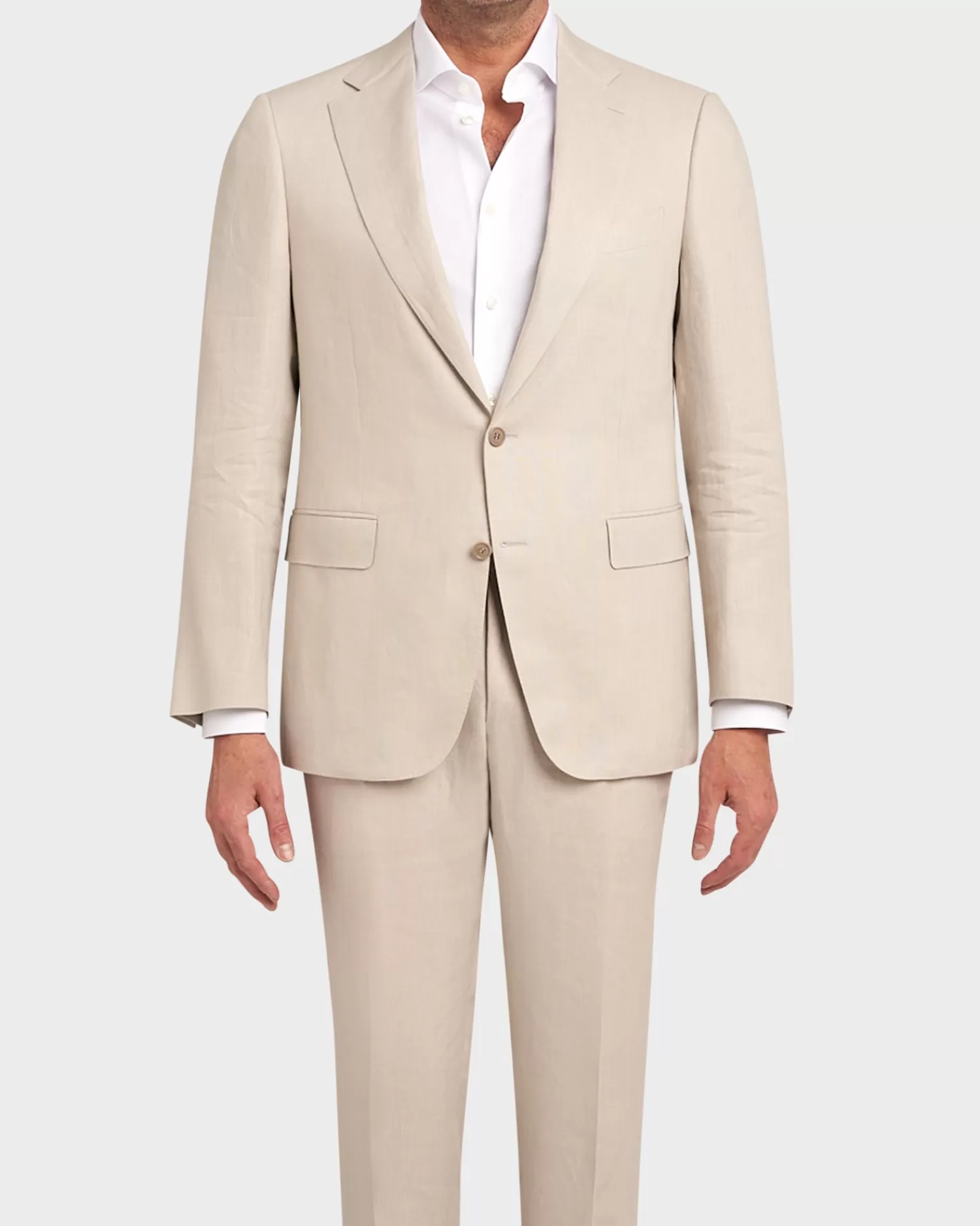 Canali Beige Puro Linen Suit^ Suiting