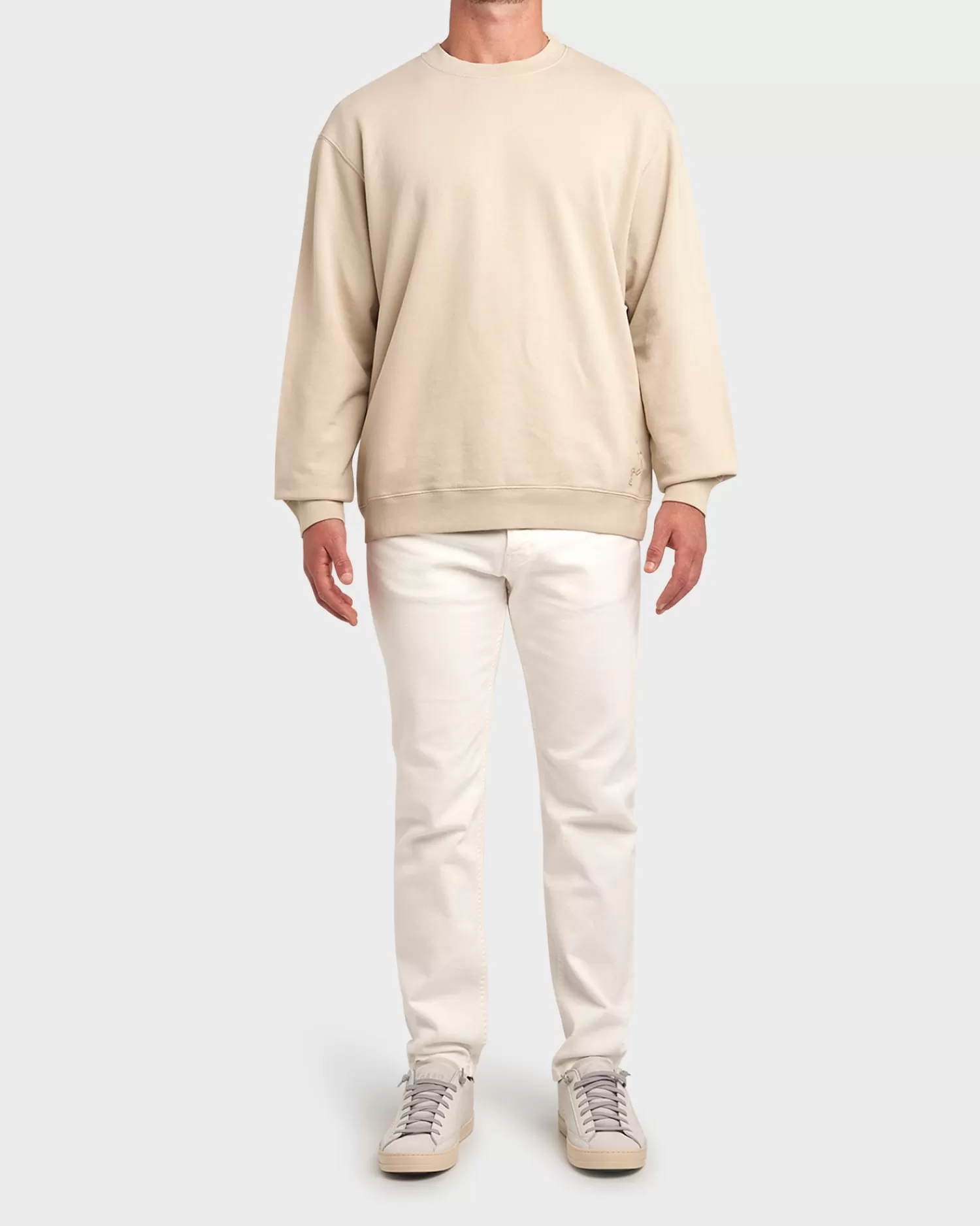 Haikure Beige Terry Cotton Crew Neck Sweater^ Sweatshirts And Hoodies