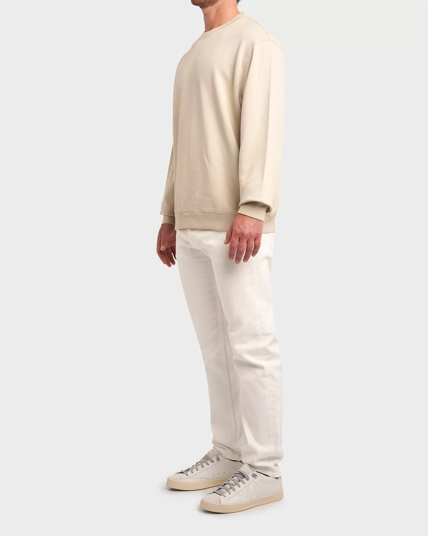 Haikure Beige Terry Cotton Crew Neck Sweater^ Sweatshirts And Hoodies