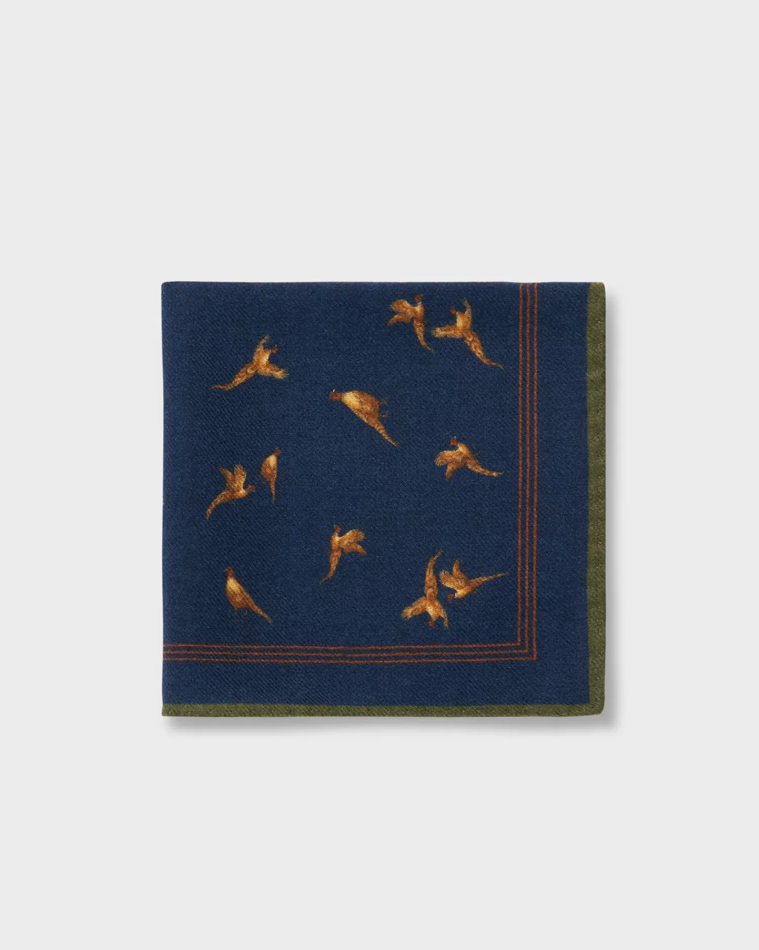 Altea Bird Pattern Wool Pocket Square^ Pocket Squares