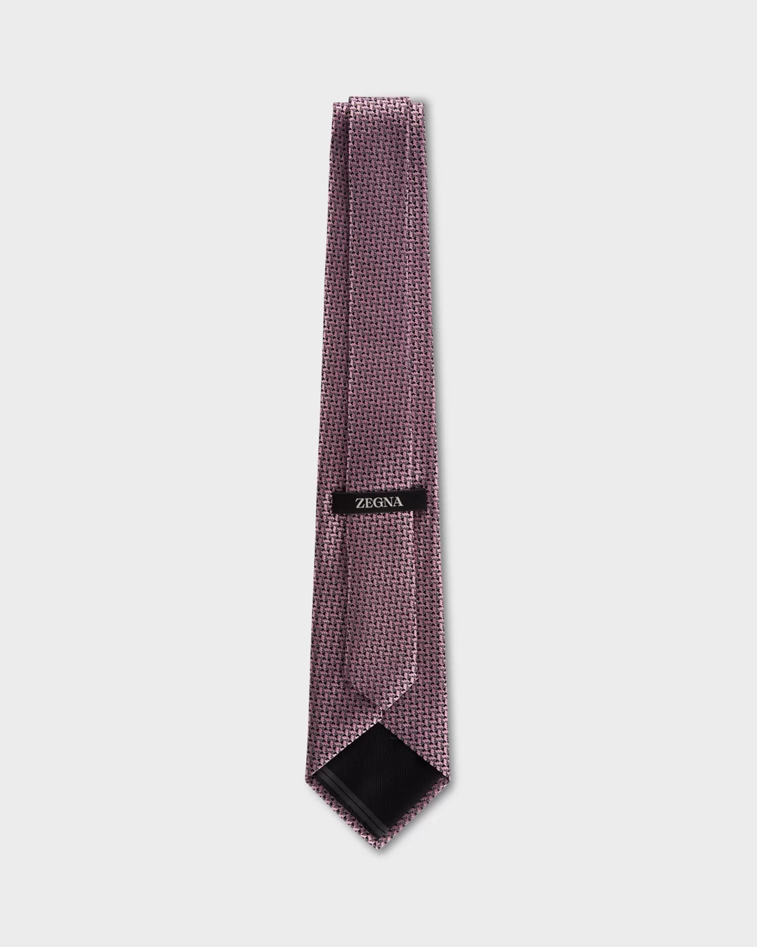 Zegna Black And Mauve Abstract Pattern Tie^ Ties