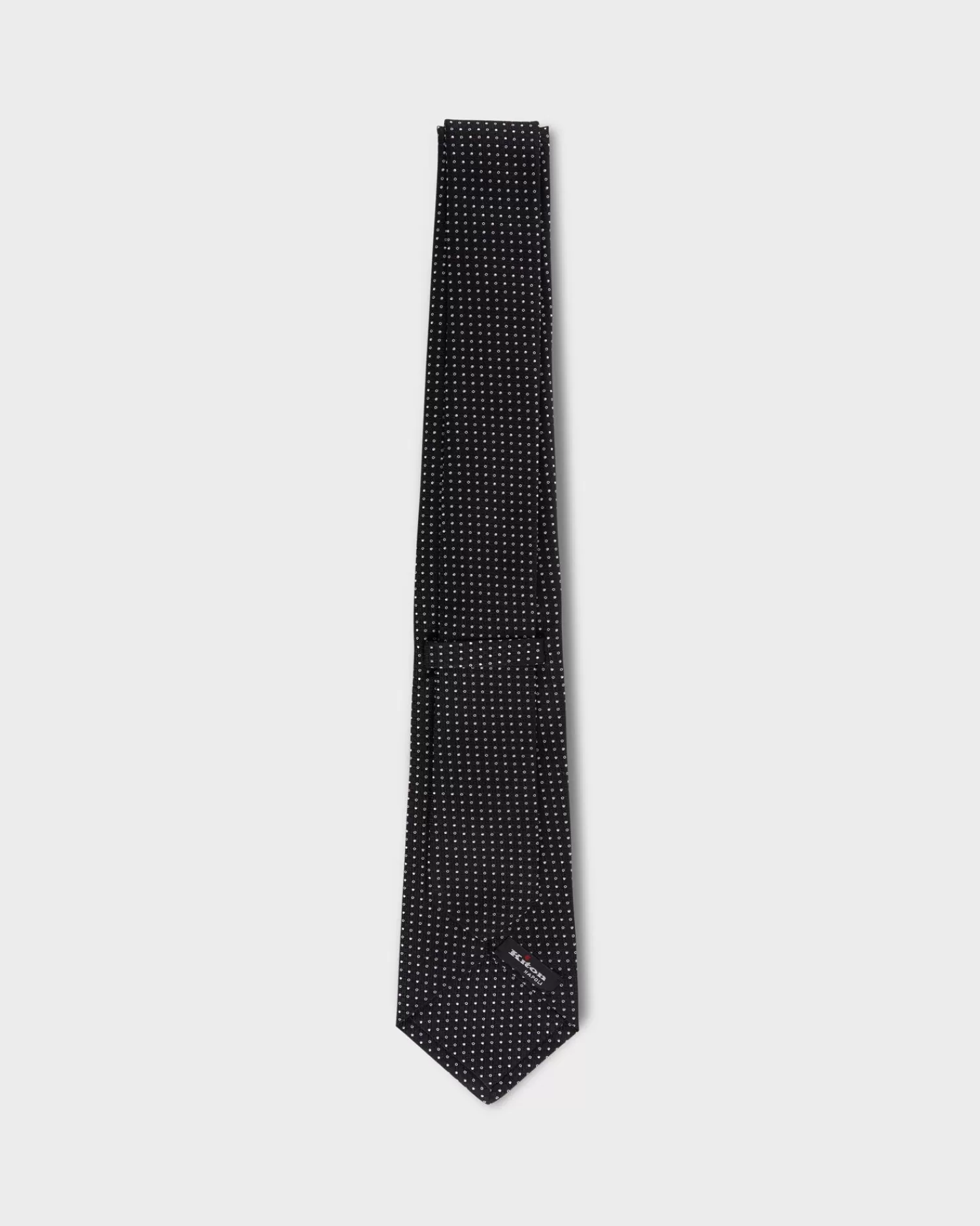 Kiton Black And White Dot Pattern Tie^ Ties