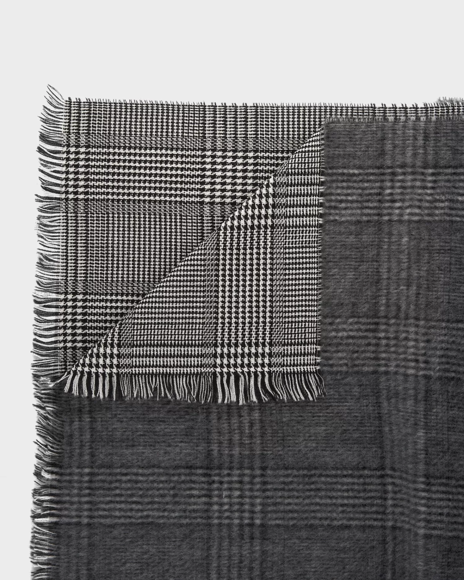 Altea Black And White Houndstooth Wool Scarf^ Scarves