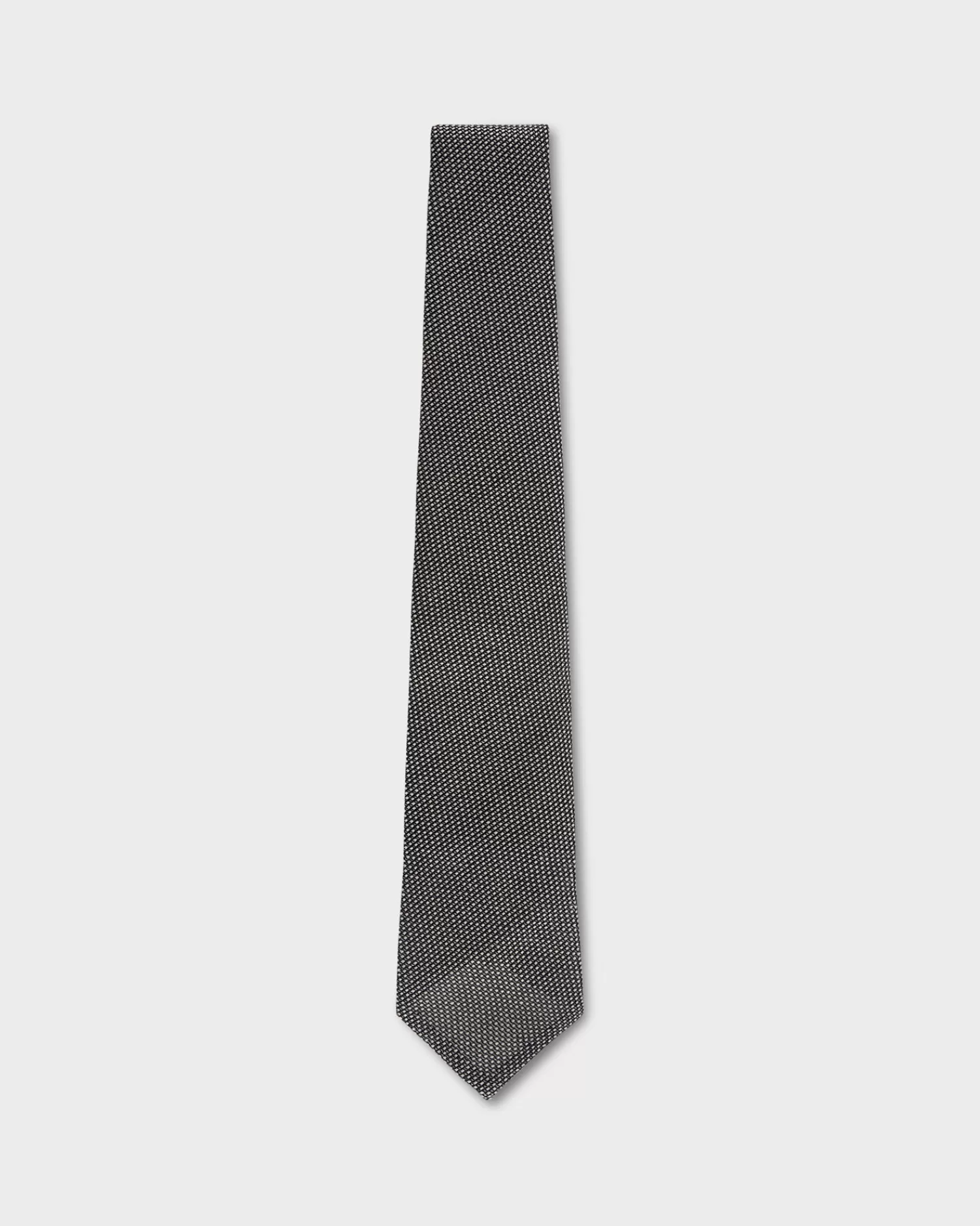 Canali Black And White Silk Mesh Couture Tie^ Ties