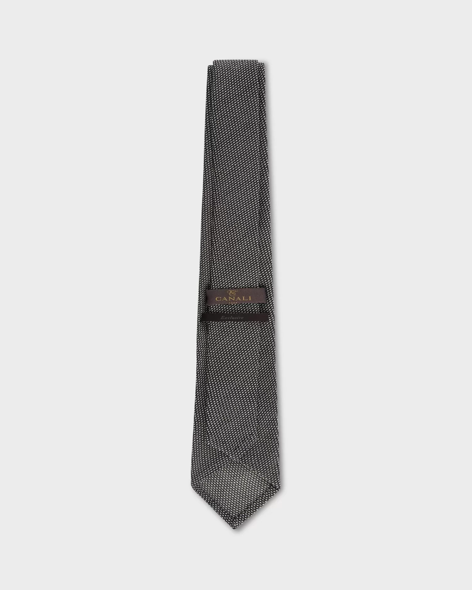 Canali Black And White Silk Mesh Couture Tie^ Ties