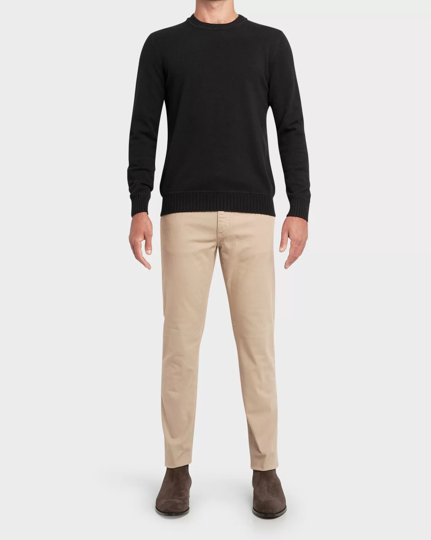 Zegna Black Cashmere Blend Crewneck Sweater^ Knitwear