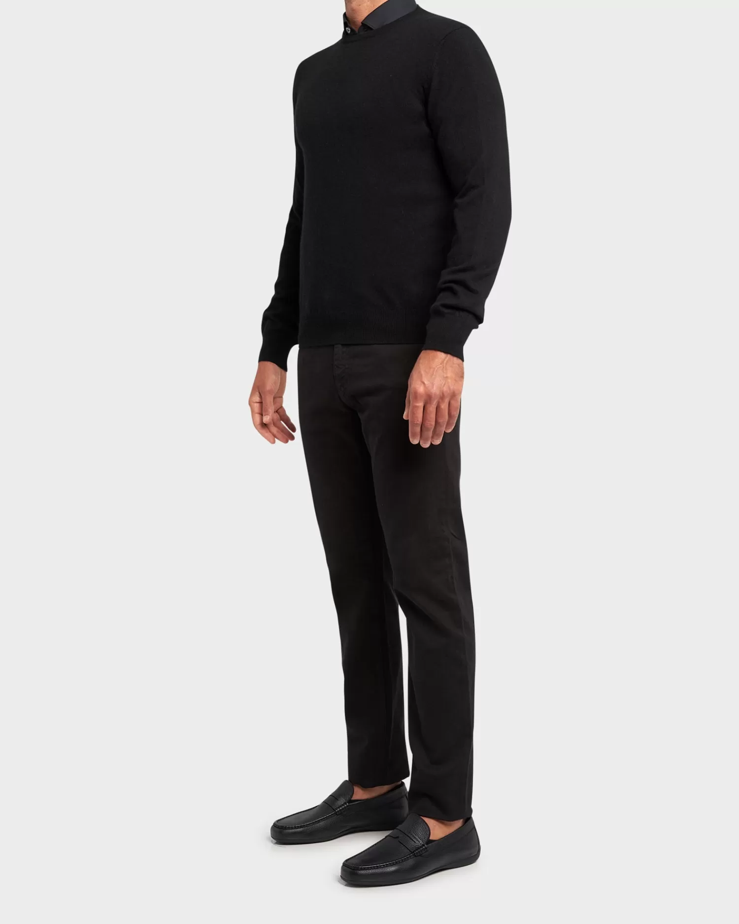 Gran Sasso Black Cashmere Crew Neck Sweater^ Knitwear