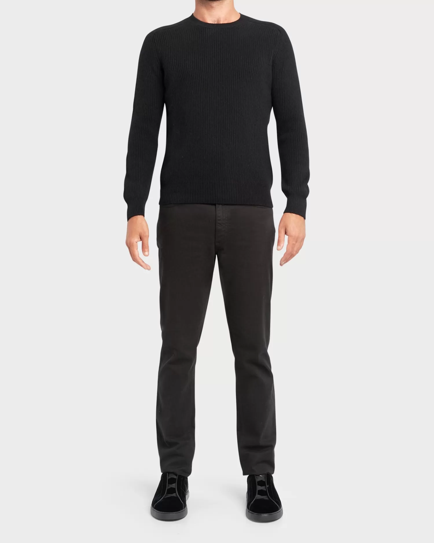 Gran Sasso Black Cashmere Crewneck Sweater^ Knitwear