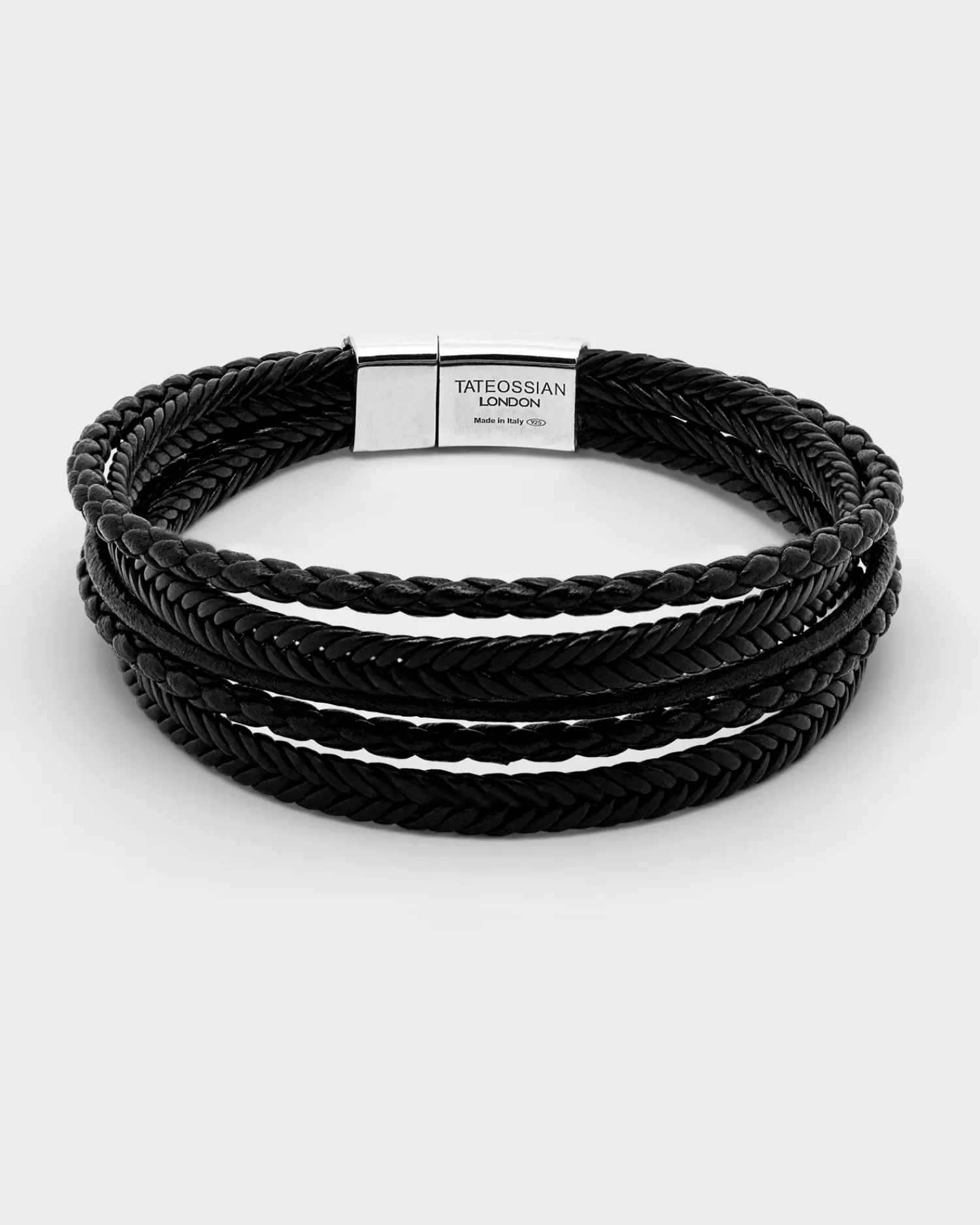 Tateossian Black Cobra Multi-Strand Leather Bracelet^ Jewellery