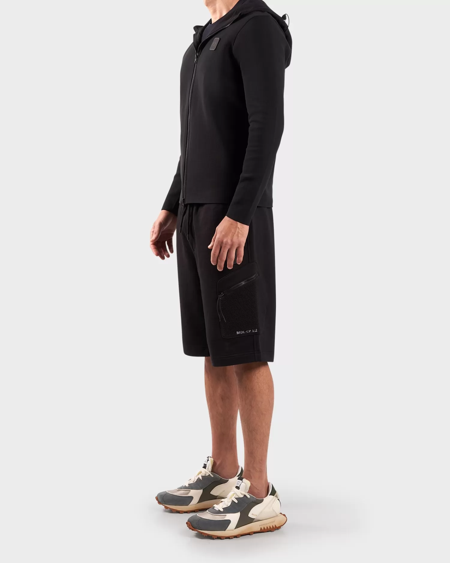 C.P. Company Black Cotton Fleece Sweat Shorts^ Shorts