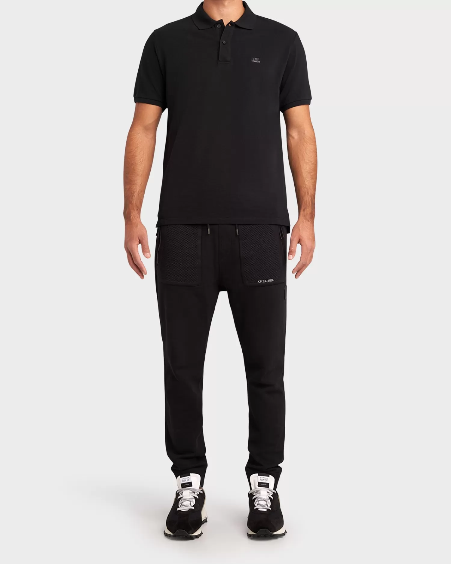 C.P. Company Black Cotton Polo Shirt^ Polos