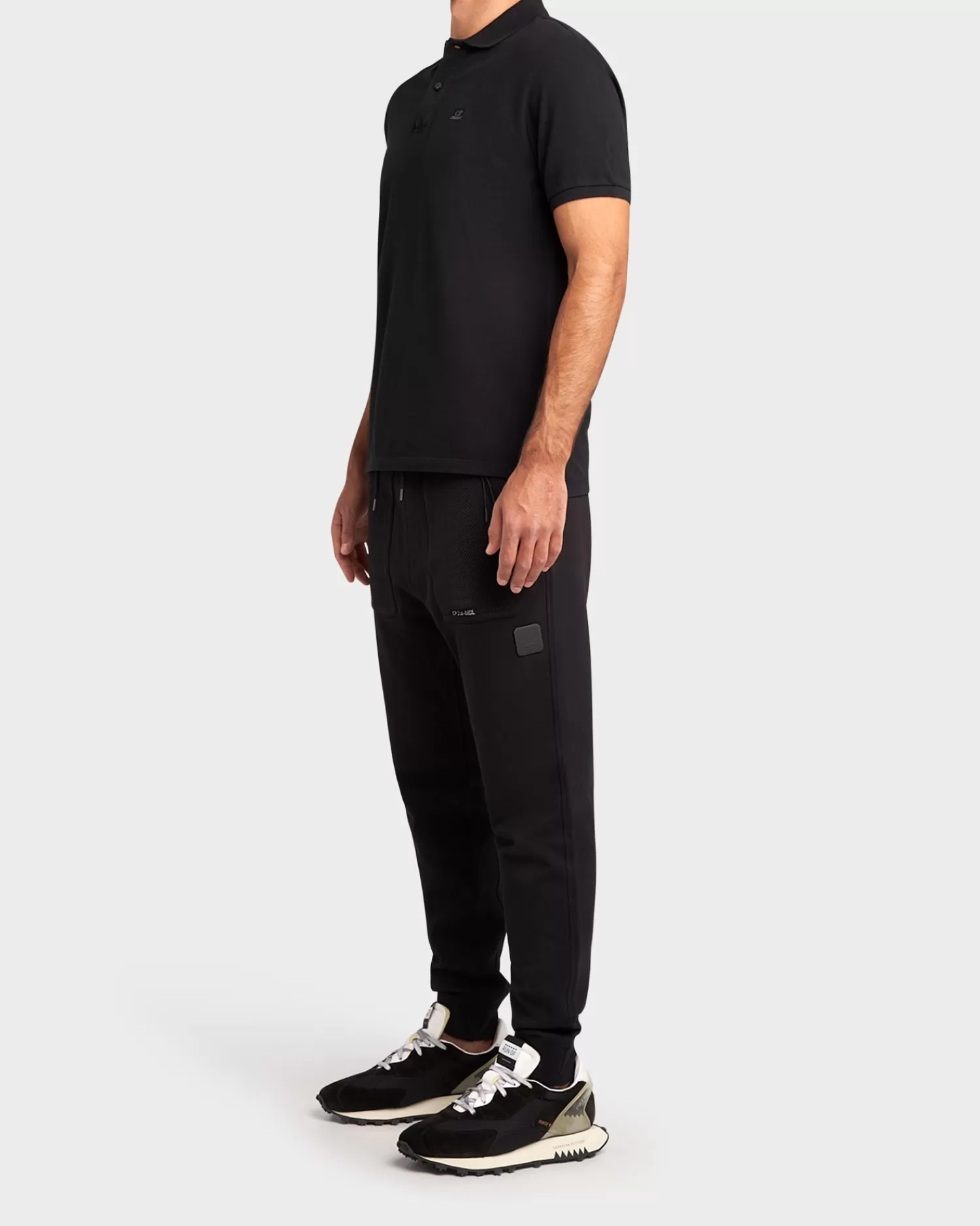 C.P. Company Black Cotton Polo Shirt^ Polos