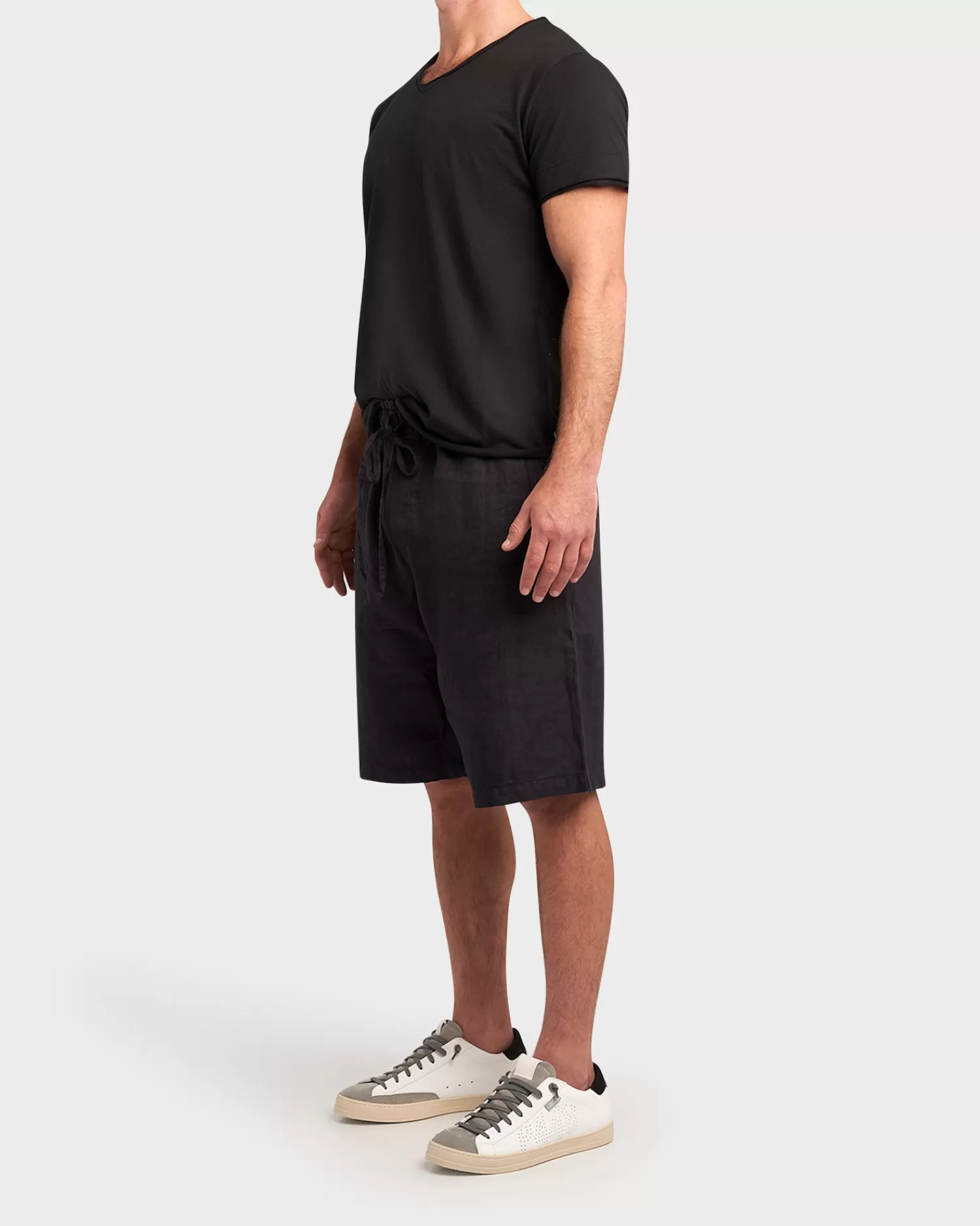 Crossley Black Cotton V-Neck T-Shirt^ T-Shirts