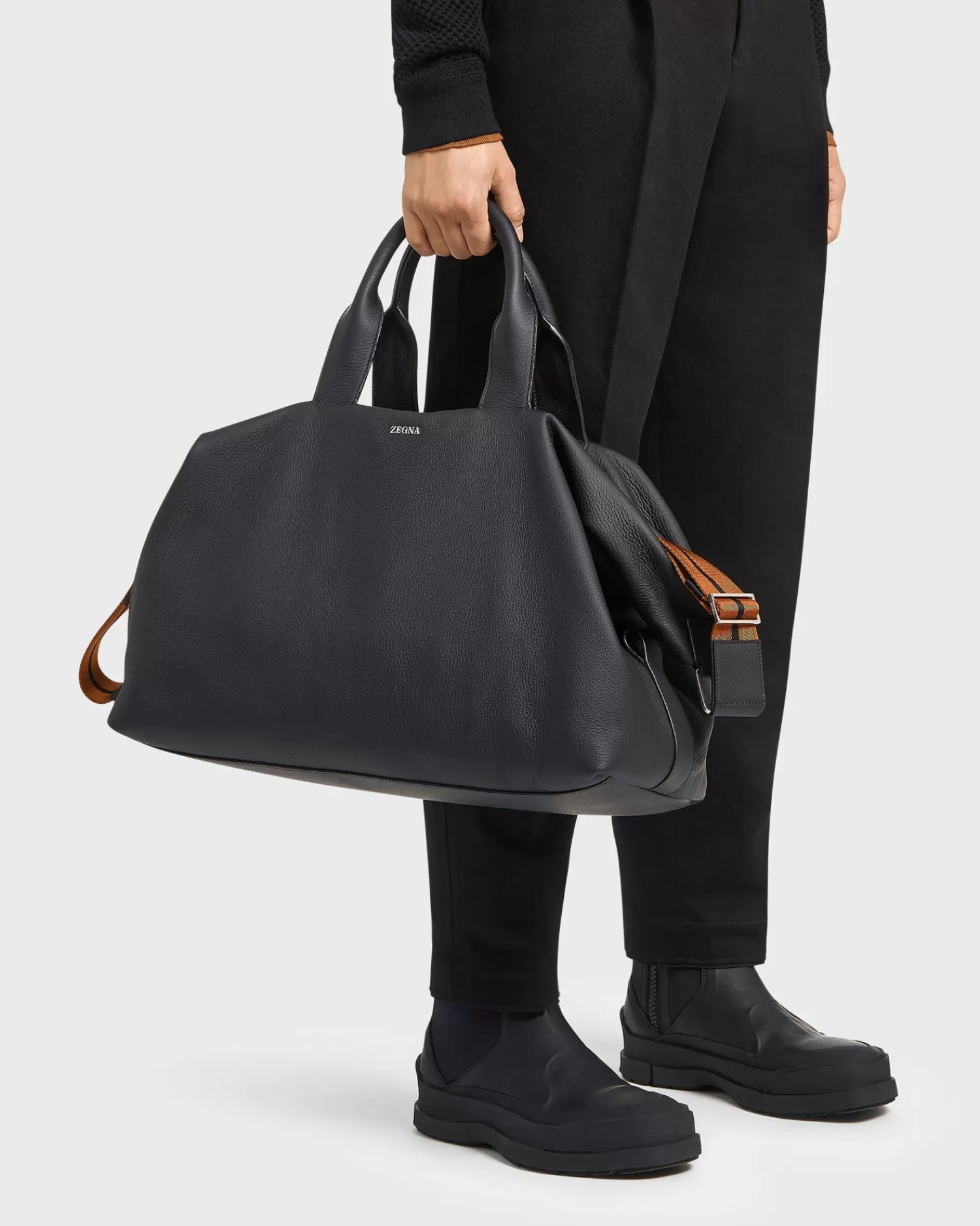 Zegna Black Deerskin Holdall^ Bags And Luggage