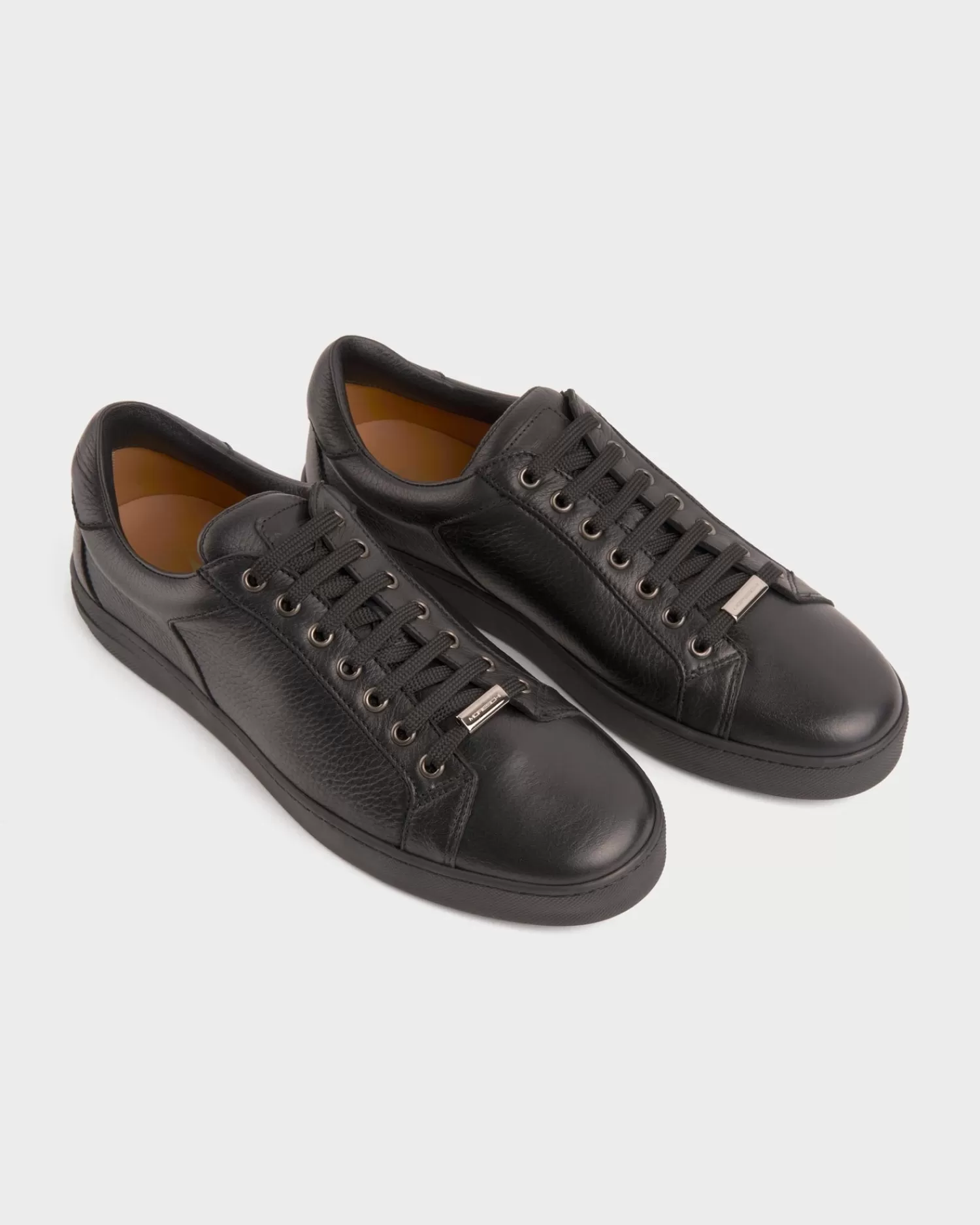 Moreschi Black Deerskin Leather Sneakers^ Sneakers