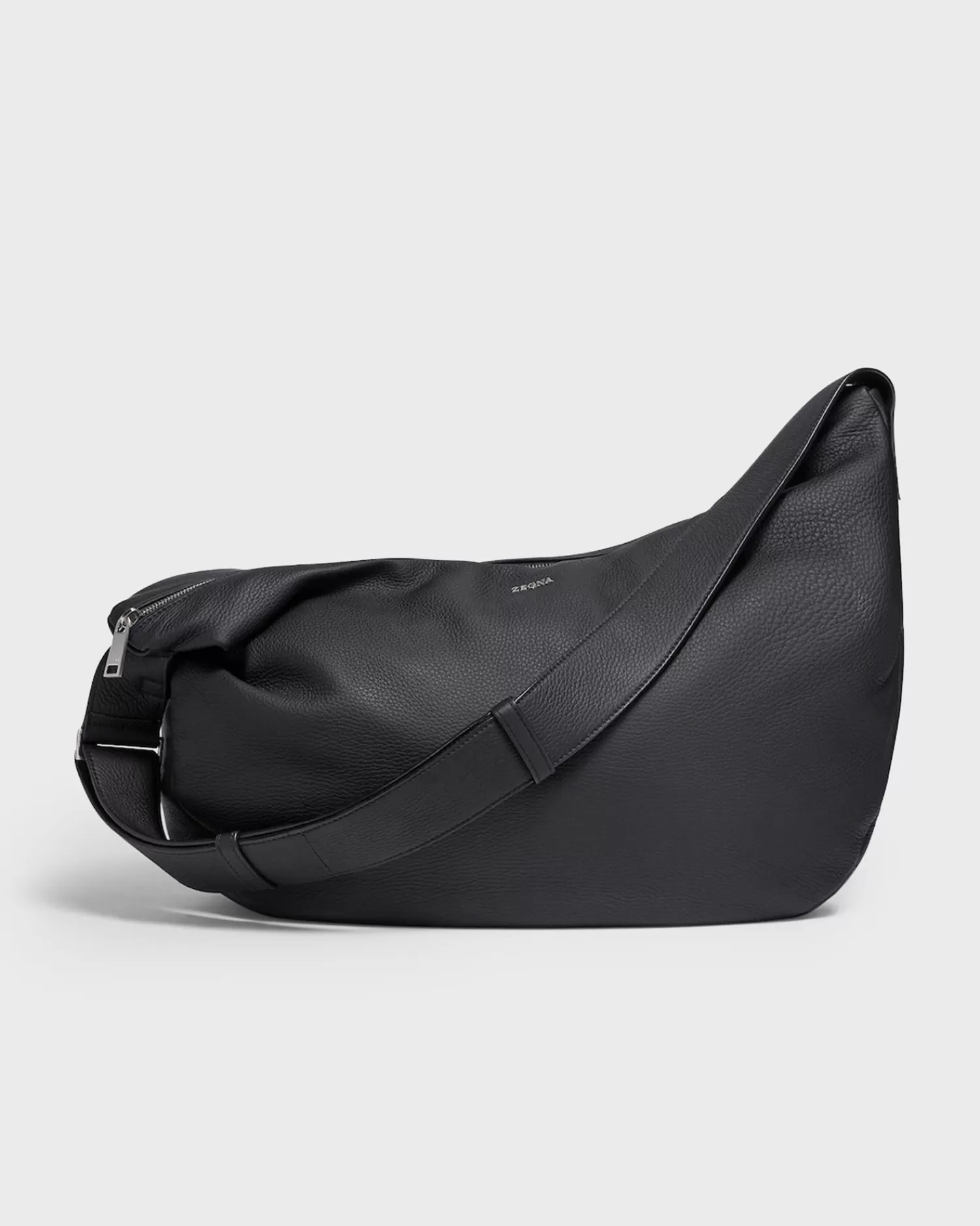 Zegna Black Deerskin Panorama Hobo Bag^ Bags And Luggage