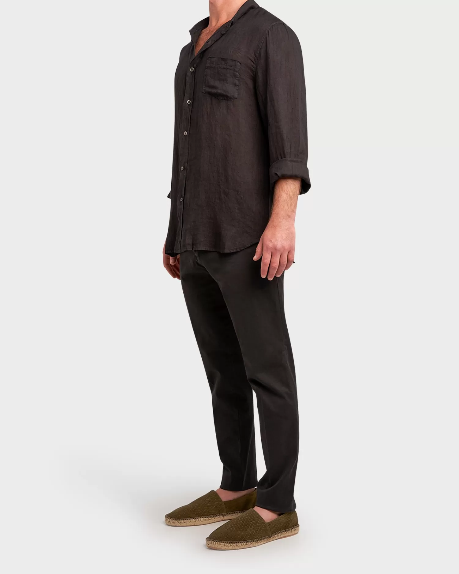 Crossley Black Linen Shirt^ Casual Shirts