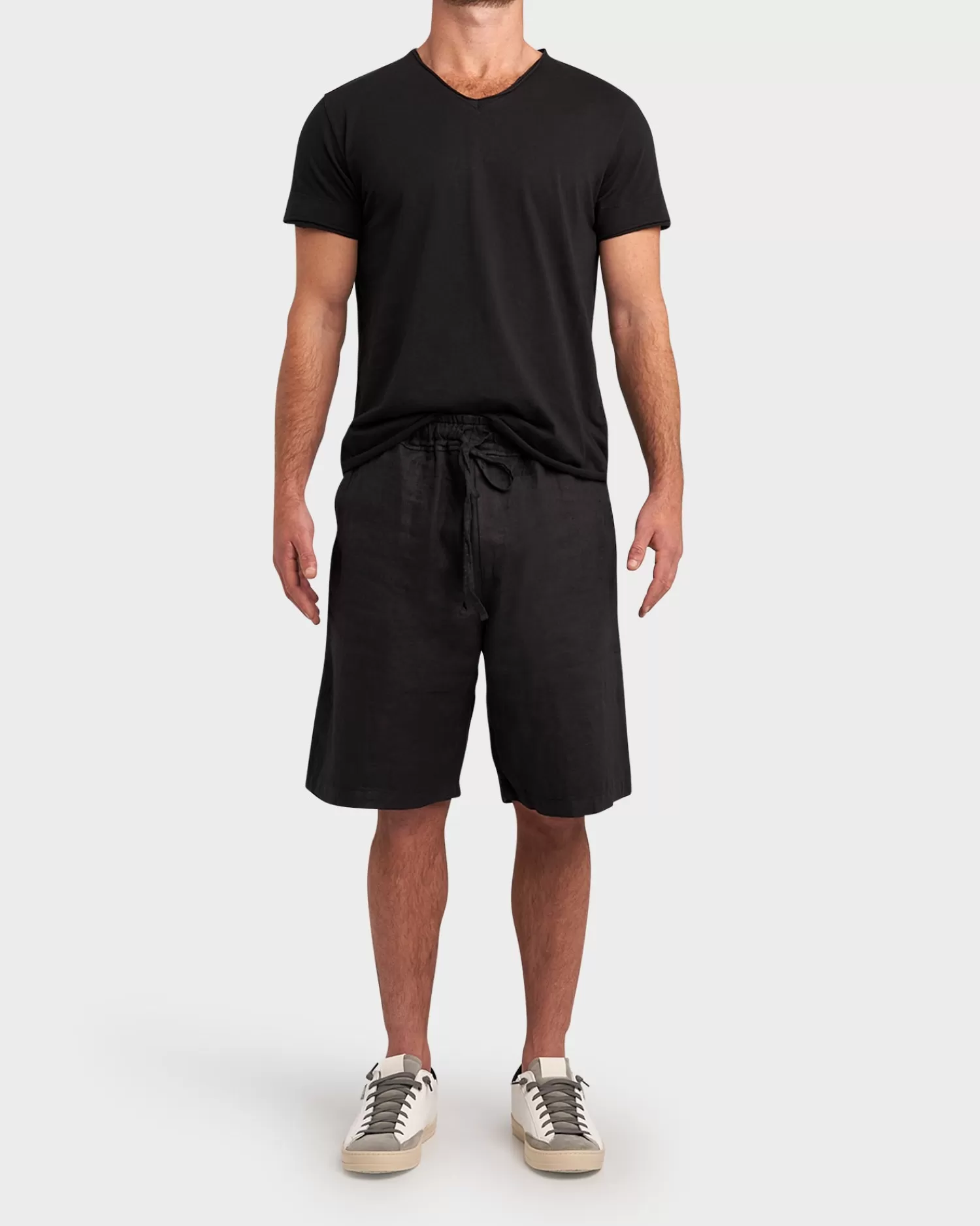 Crossley Black Linen Shorts^ Shorts