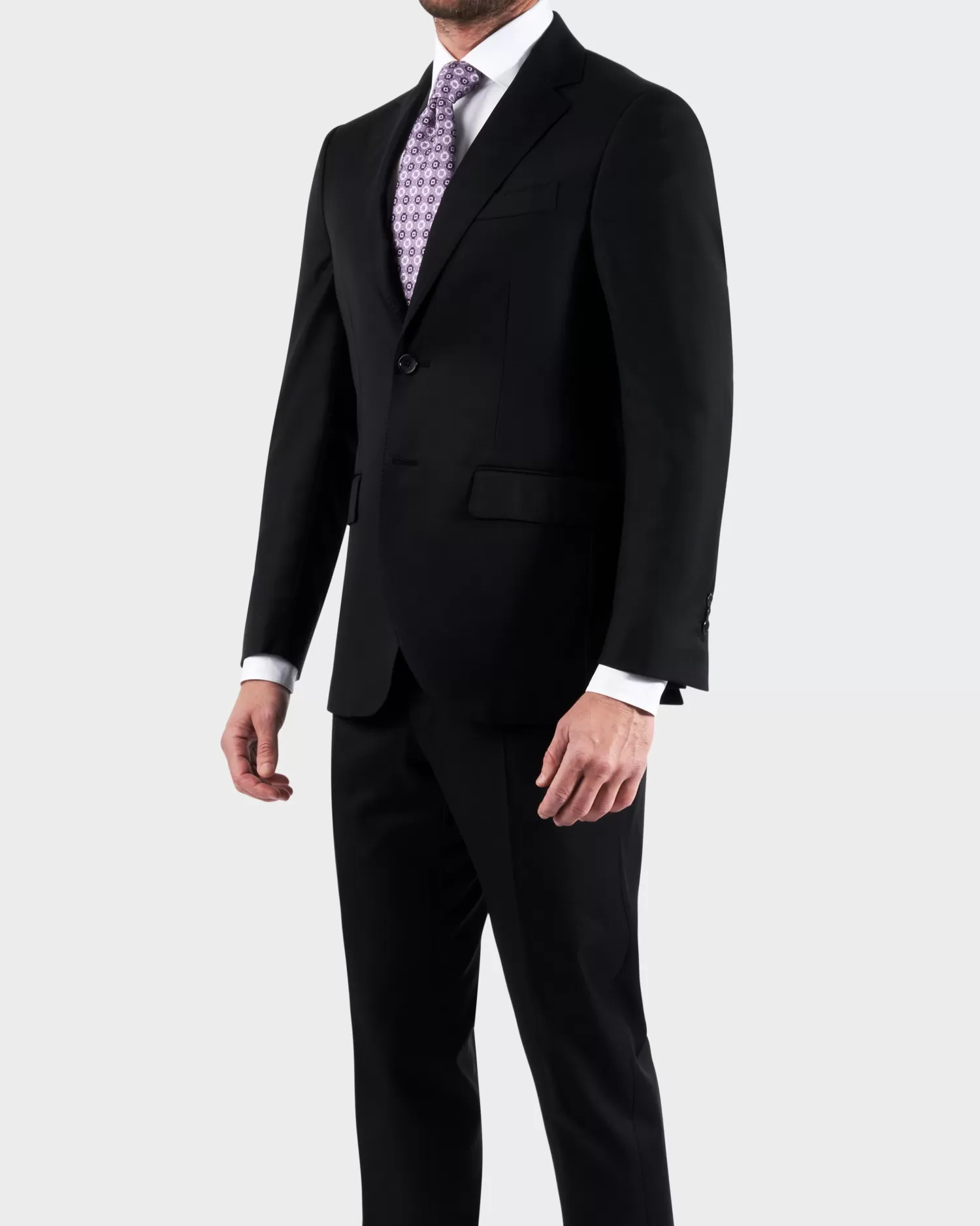 * Black Loro Piana Pure Wool Suit^ Suiting