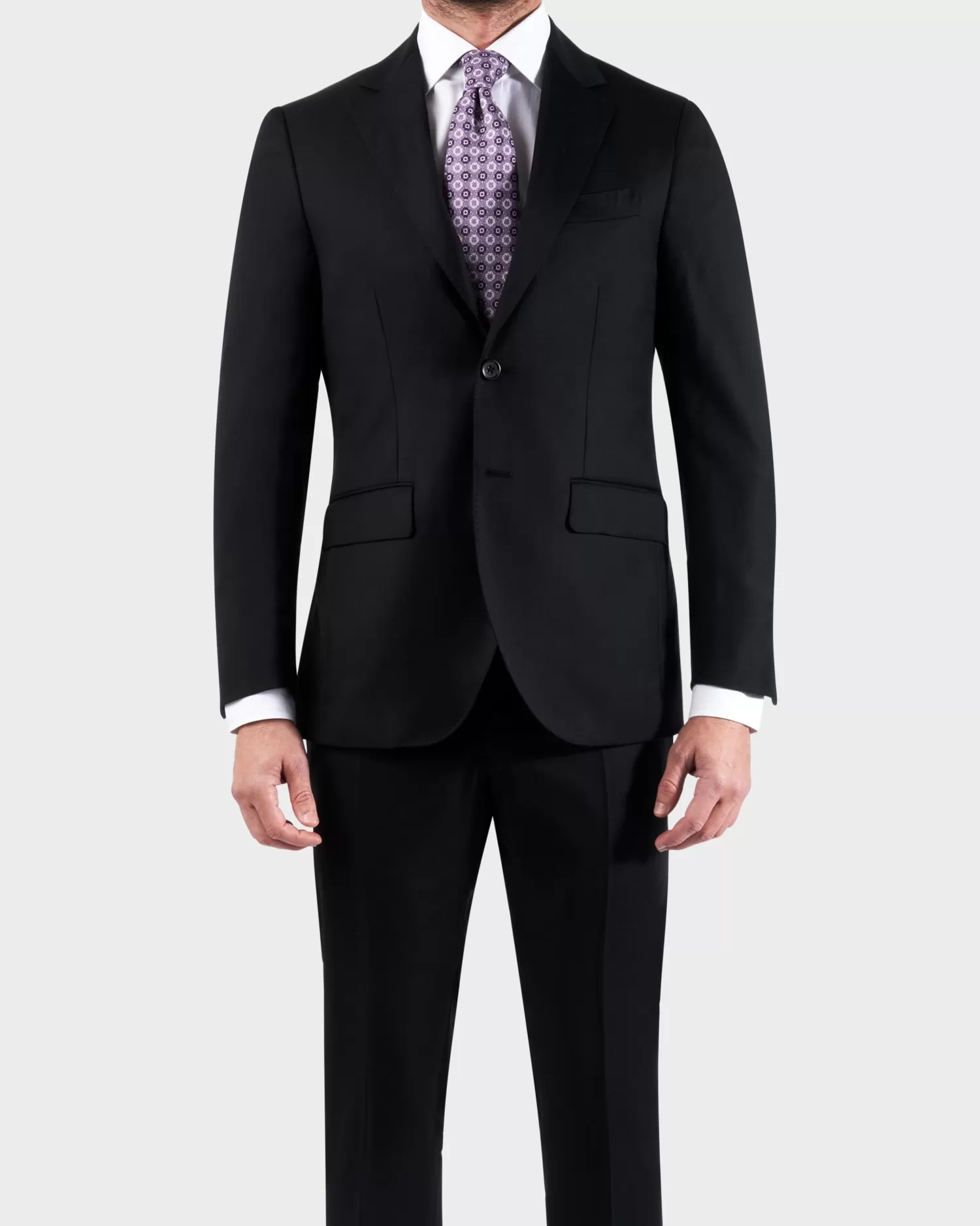 * Black Loro Piana Pure Wool Suit^ Suiting