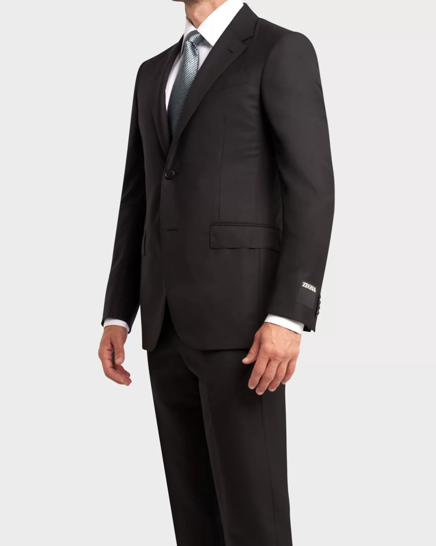 Zegna Black Microcheck 15Milmil15 Wool Suit^ Suiting