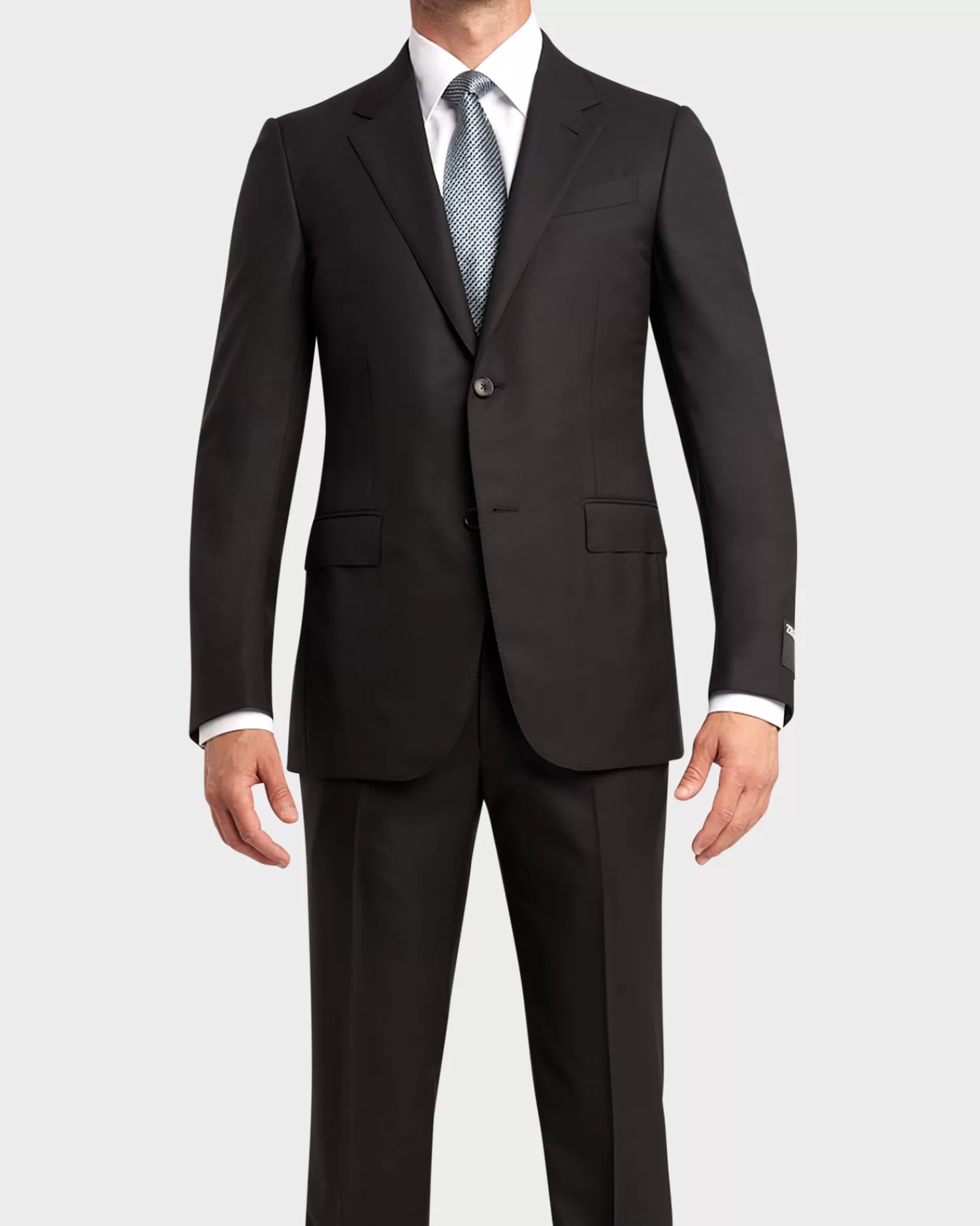 Zegna Black Microcheck 15Milmil15 Wool Suit^ Suiting