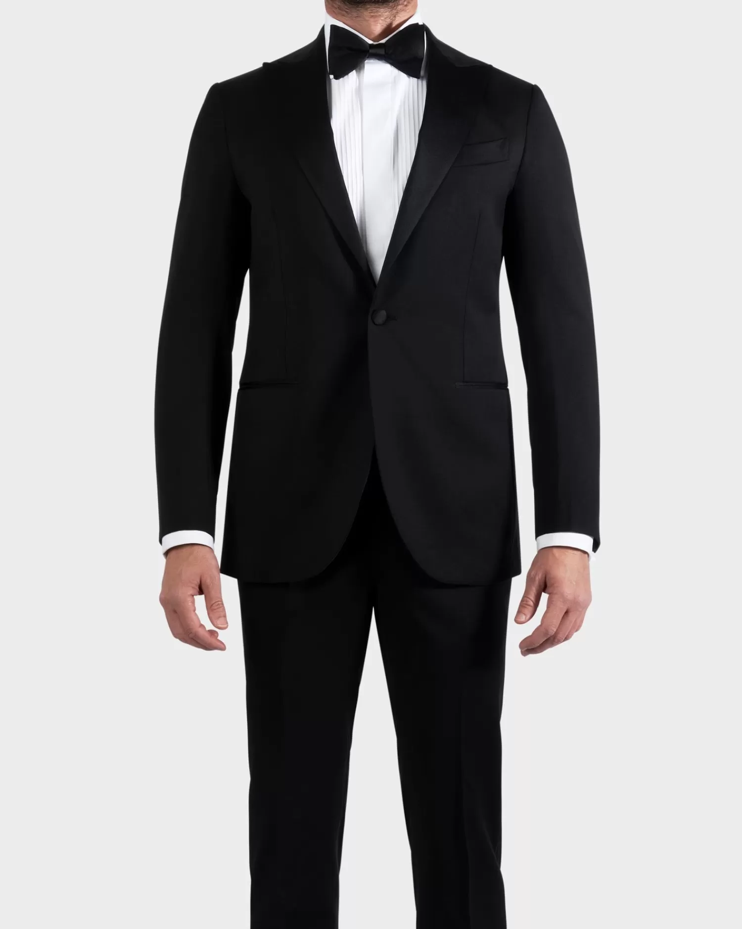 * Black Peak Lapel Pure Wool Dinner Suit^ Evening Wear