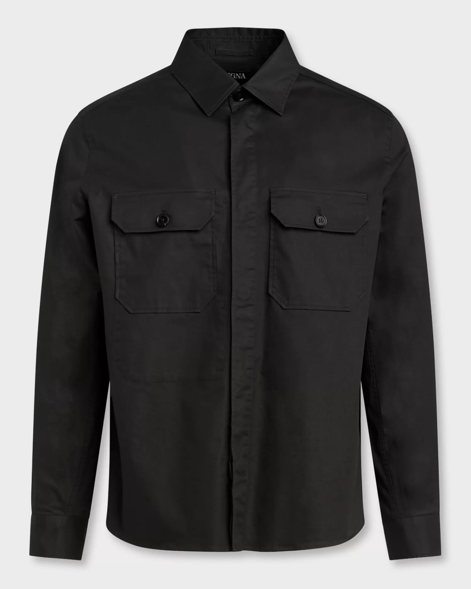 Zegna Black Premium Cotton Overshirt^ Casual Shirts