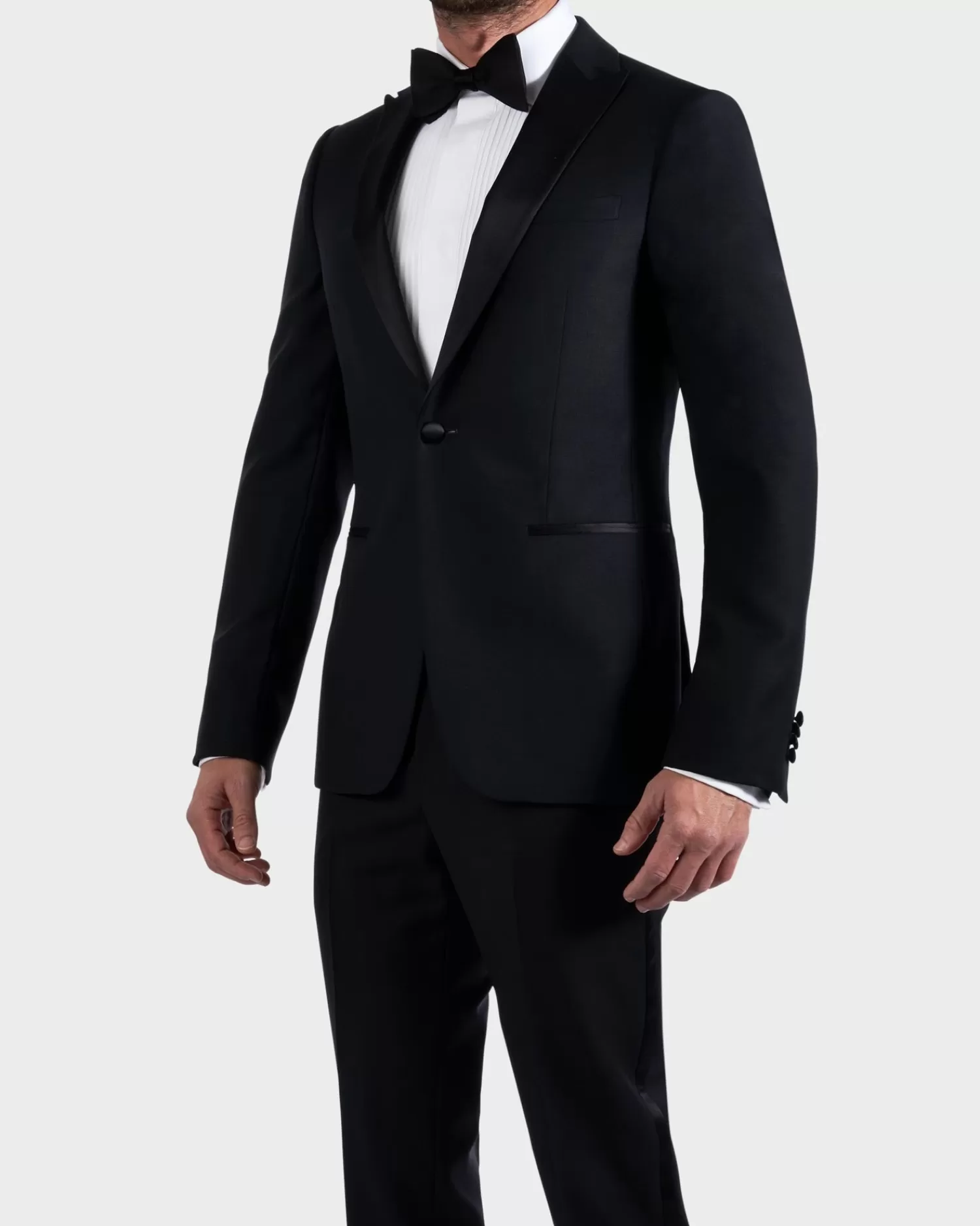 Z Zegna Black Pure Wool Peak Lapel Dinner Suit^ Evening Wear