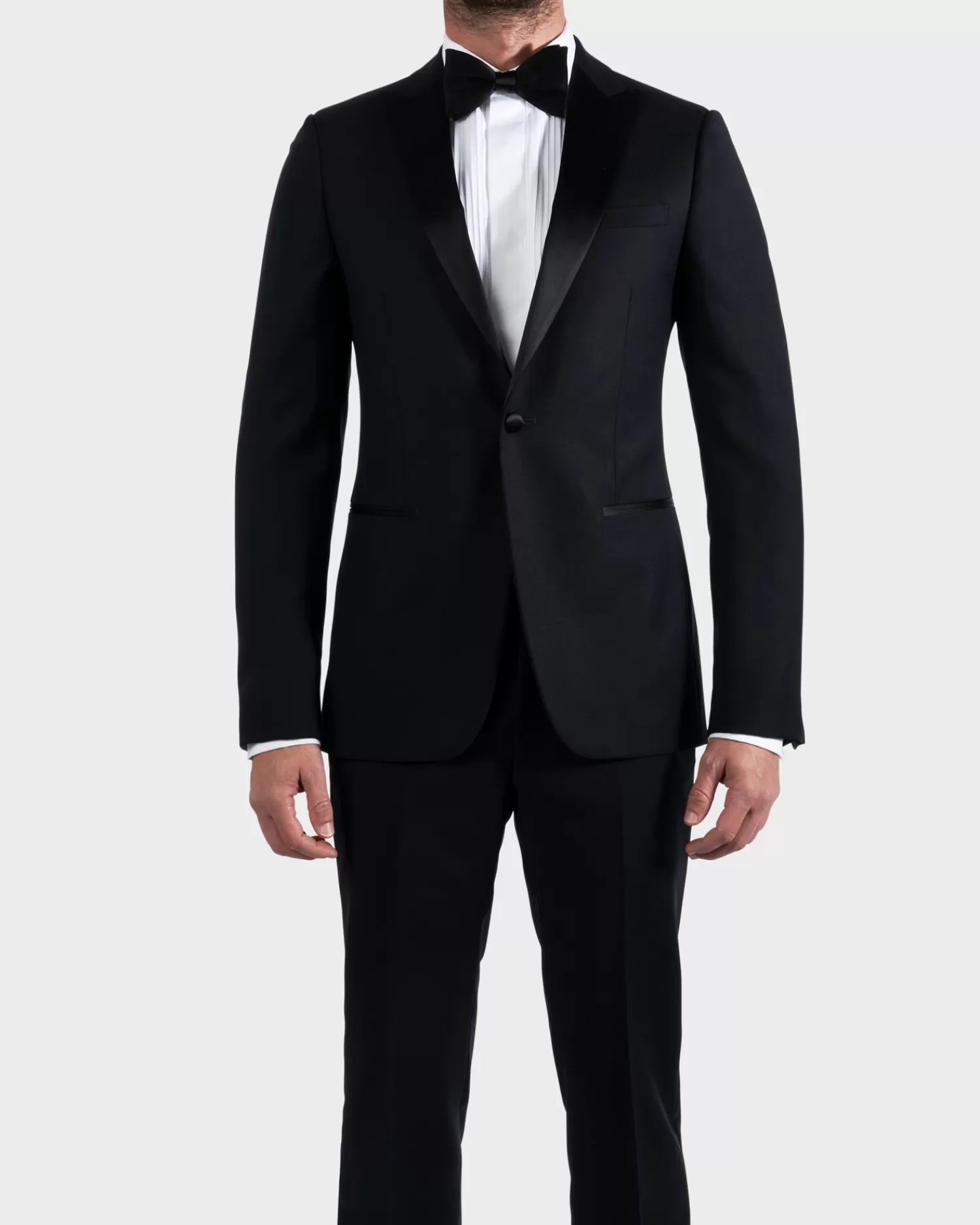 Z Zegna Black Pure Wool Peak Lapel Dinner Suit^ Evening Wear