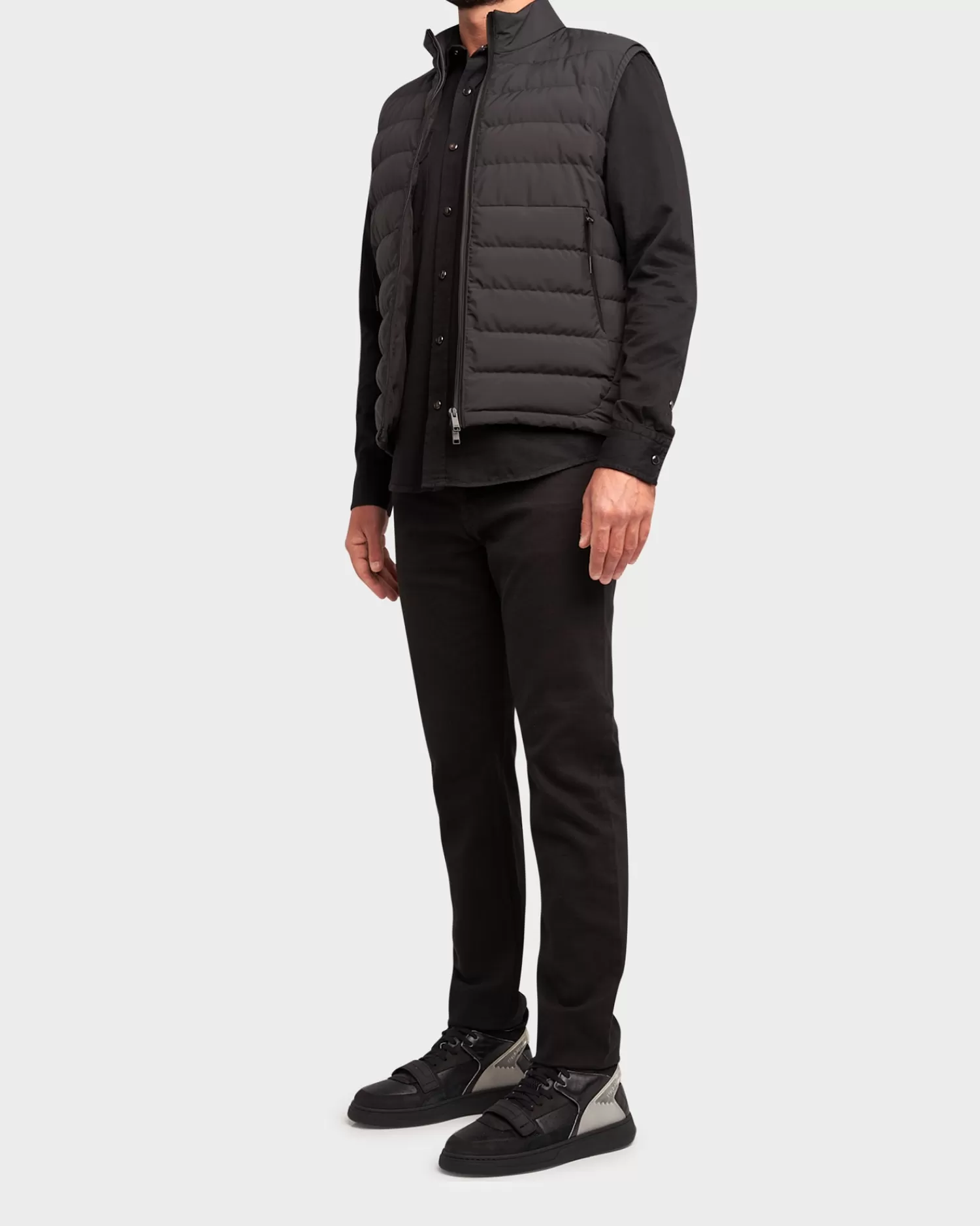 Zegna Black Quilted Padded Sleeveless Blouson^ Coats And Jackets