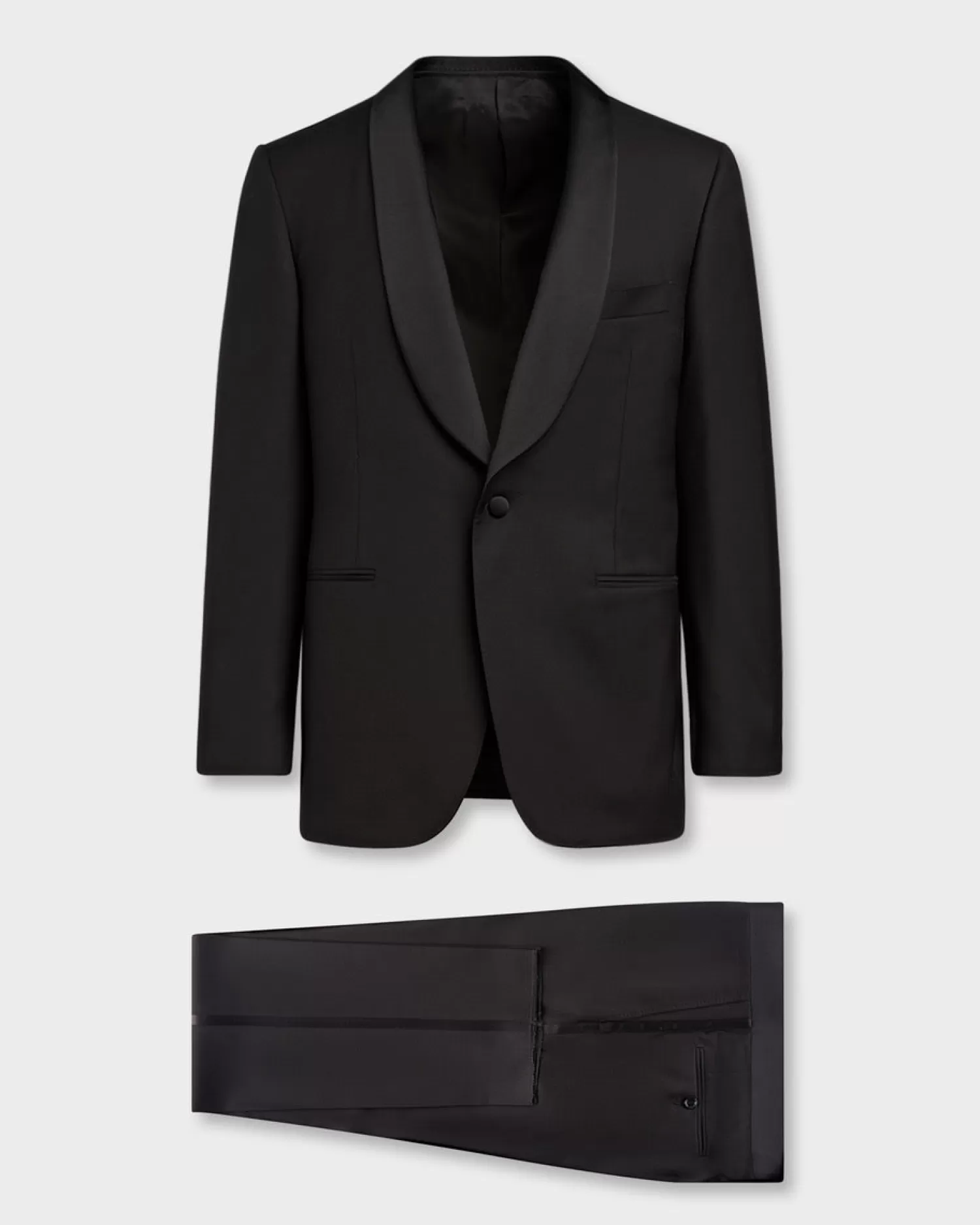 Canali Black Shawl Lapel Wool Tuxedo^ Evening Wear