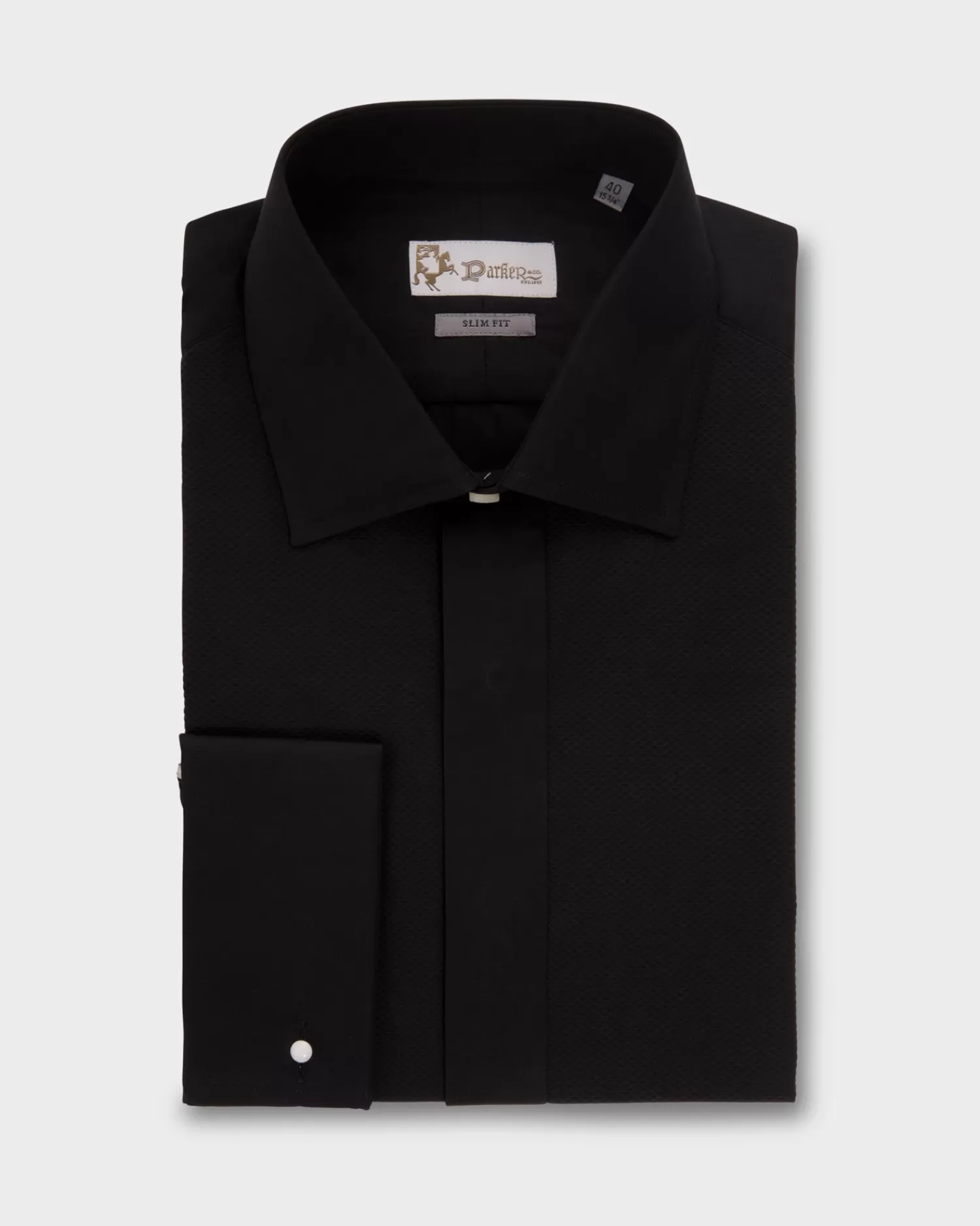 * Black Slim Fit Dinner Shirt^ Evening Wear