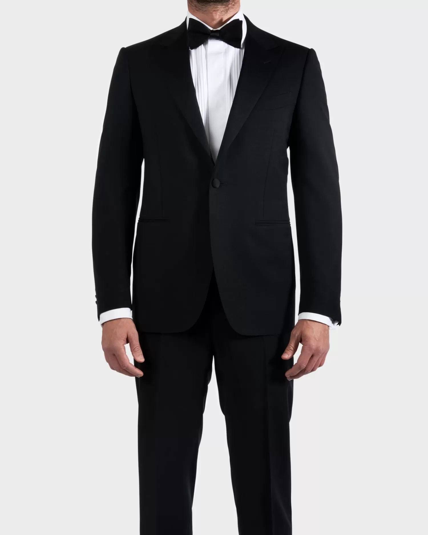 Canali Black Superfine Wool Peak Lapel Dinner Suit^ Weddings