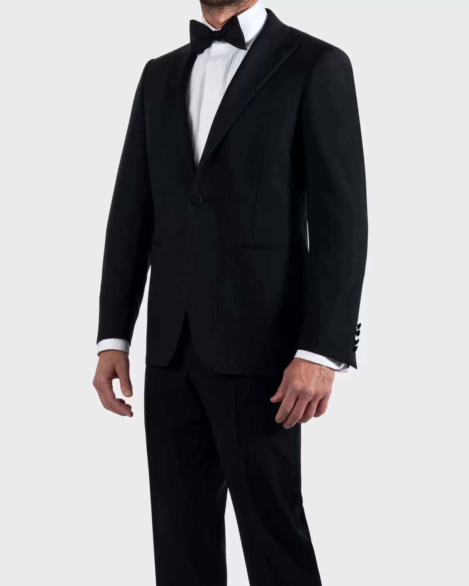 Canali Black Superfine Wool Peak Lapel Dinner Suit^ Weddings