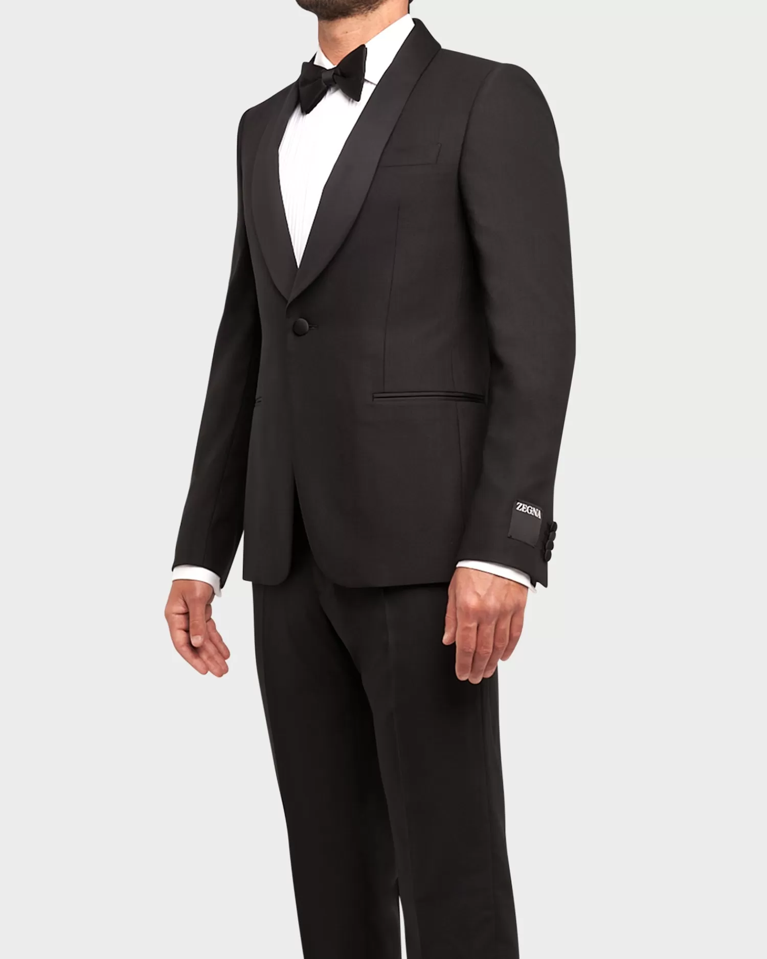 Zegna Black Trofeo 1600 Wool Silk Tuxedo^ Evening Wear