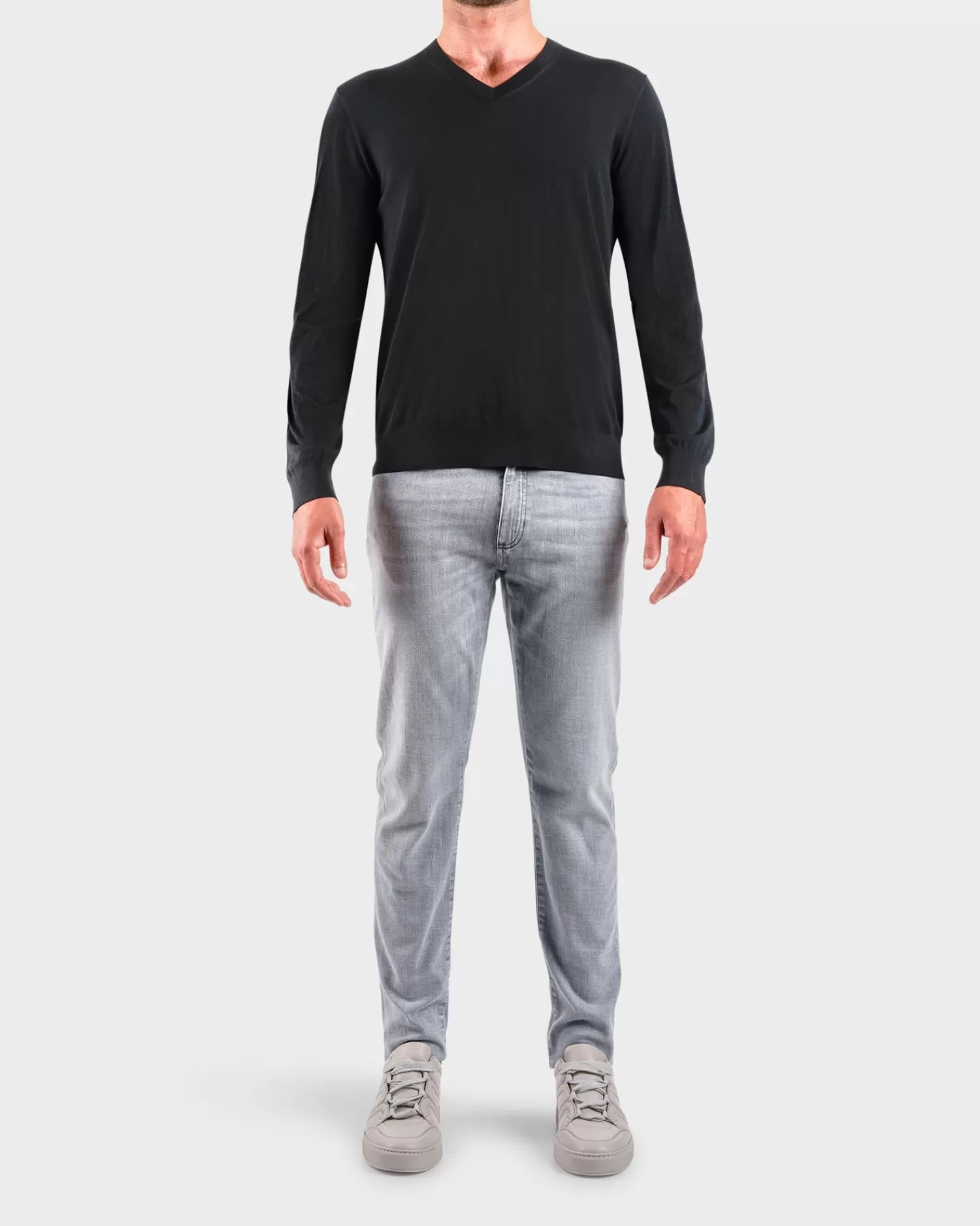 Z Zegna Black V Neck Wool Knit^ Knitwear