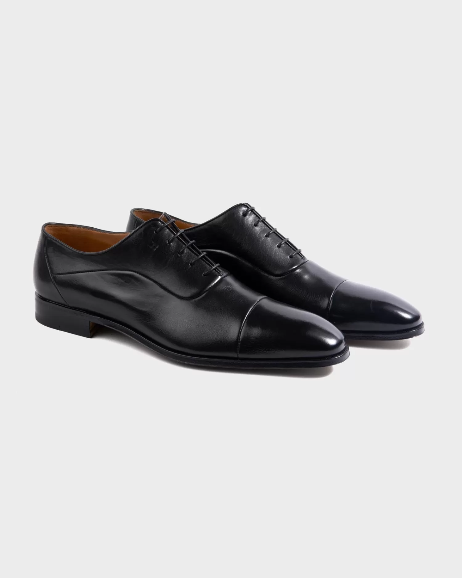 Moreschi Black Varsavia Buffalo Leather Toe Cap Oxfords^ Formal Shoes