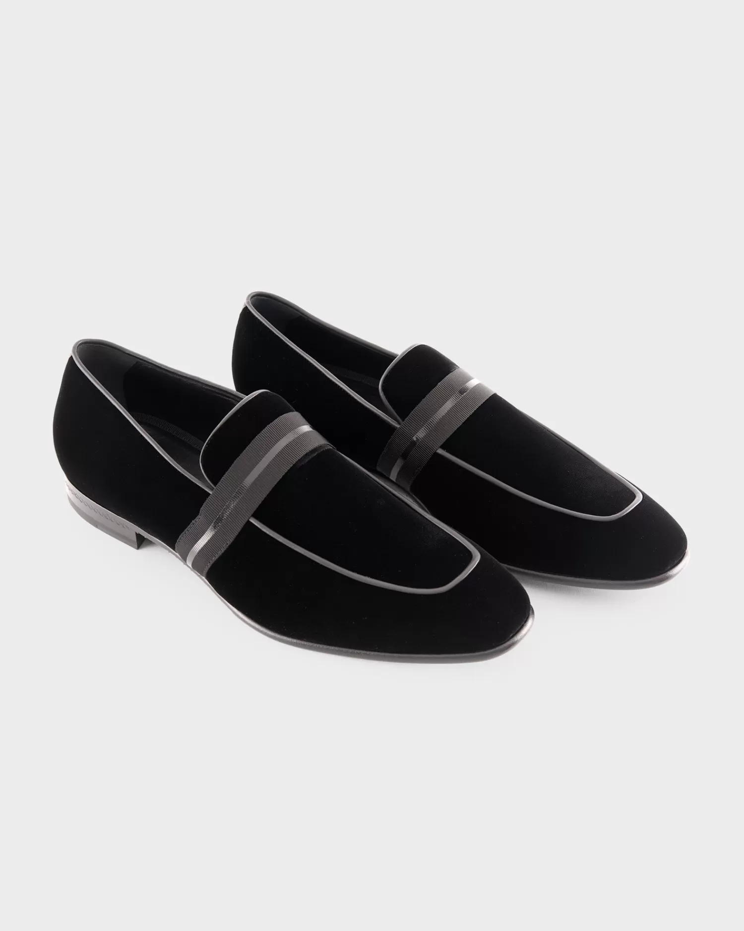 Zegna Black Velvet Lido Slip On Loafers^ Formal Shoes