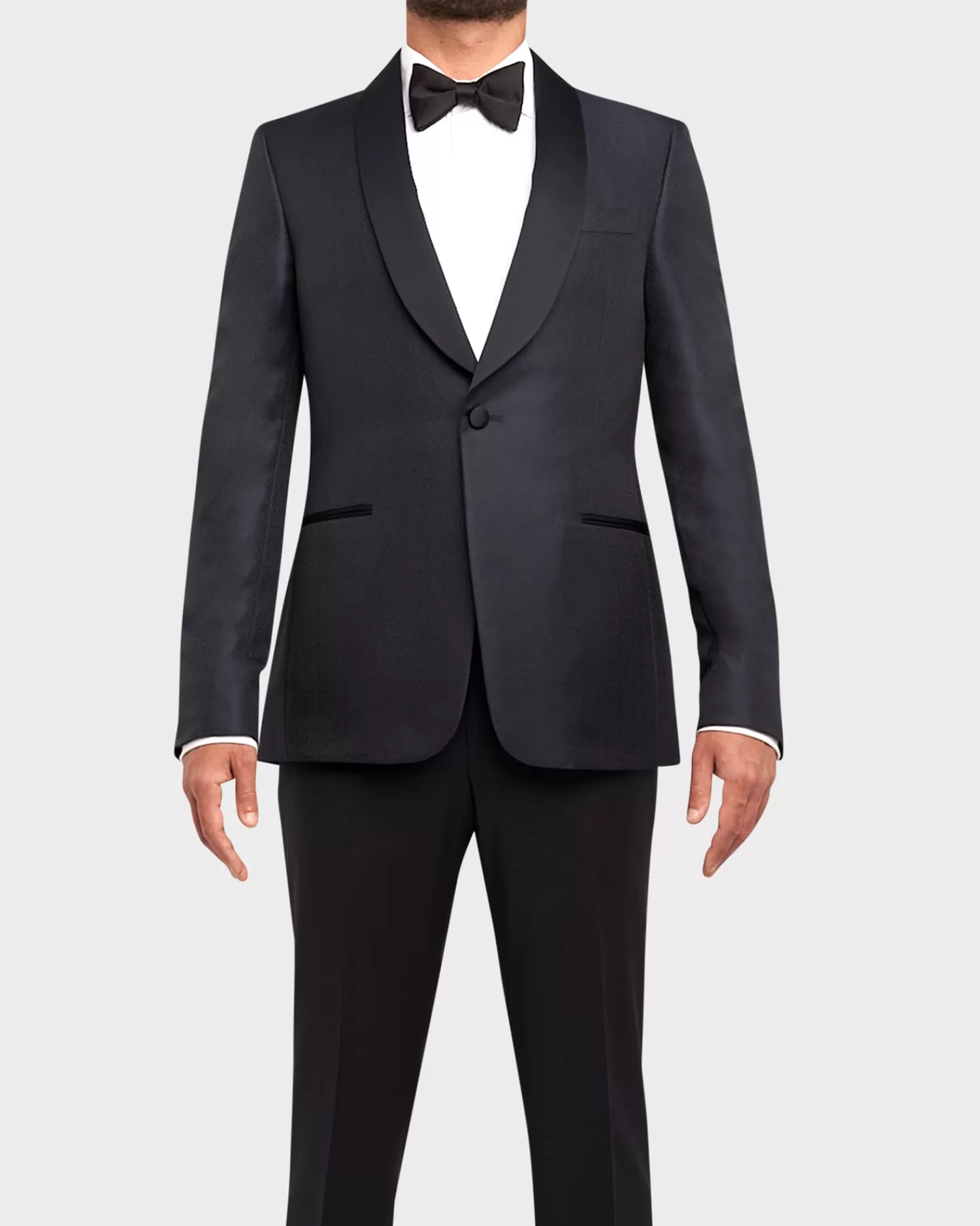 Zegna Black Wool Silk Lapel Tuxedo^ Evening Wear