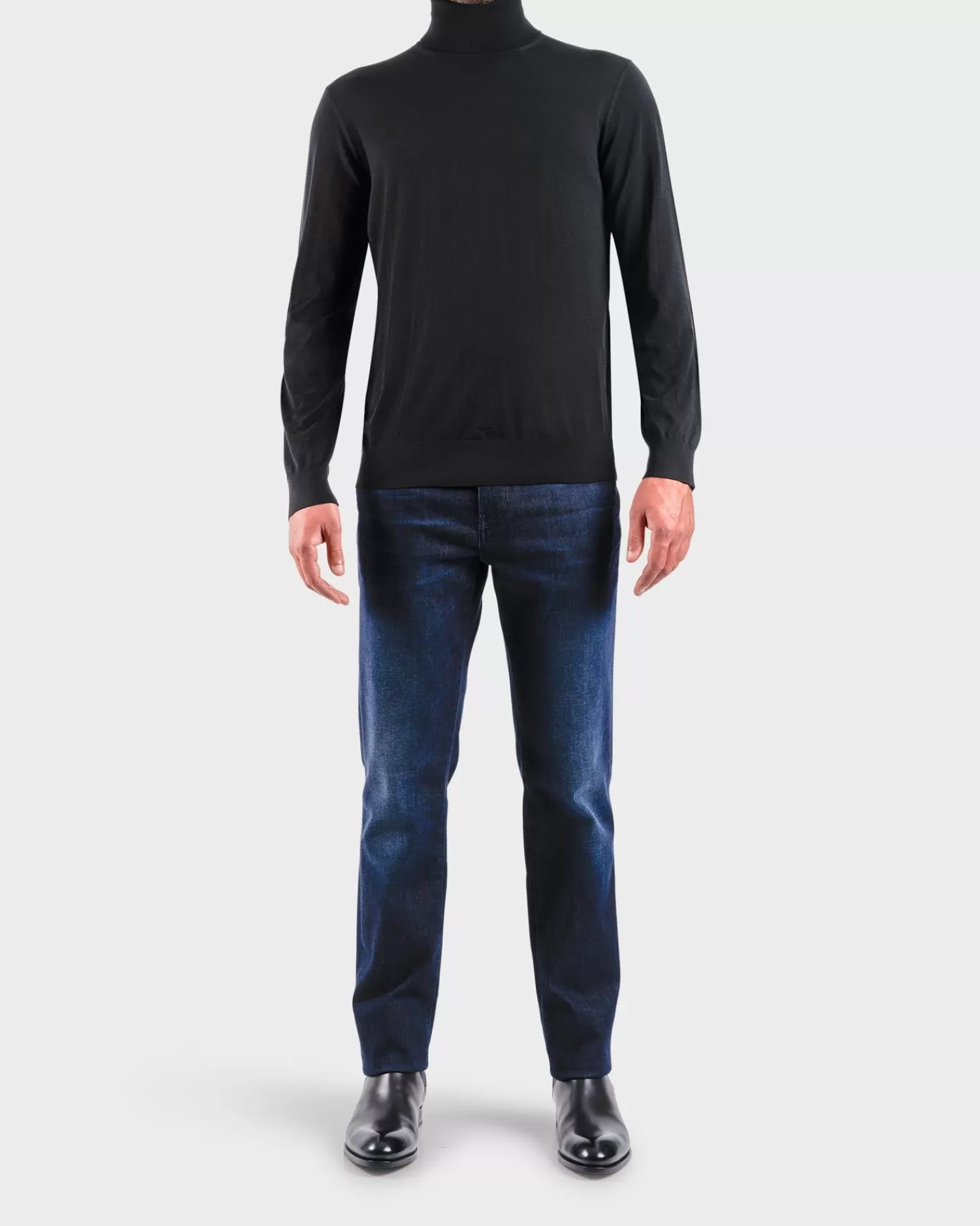 Z Zegna Black Wool Turtleneck Sweater^ Knitwear