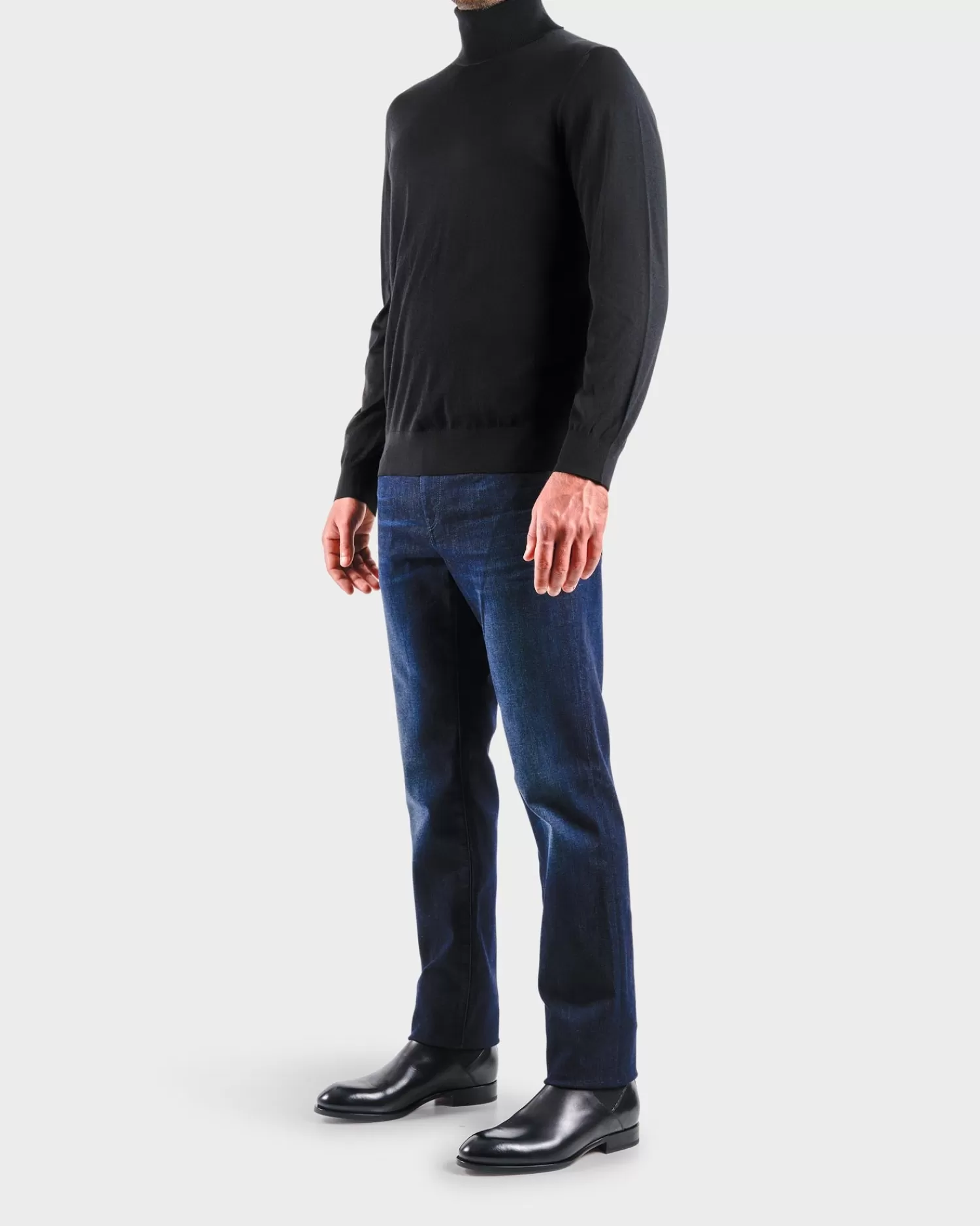 Z Zegna Black Wool Turtleneck Sweater^ Knitwear