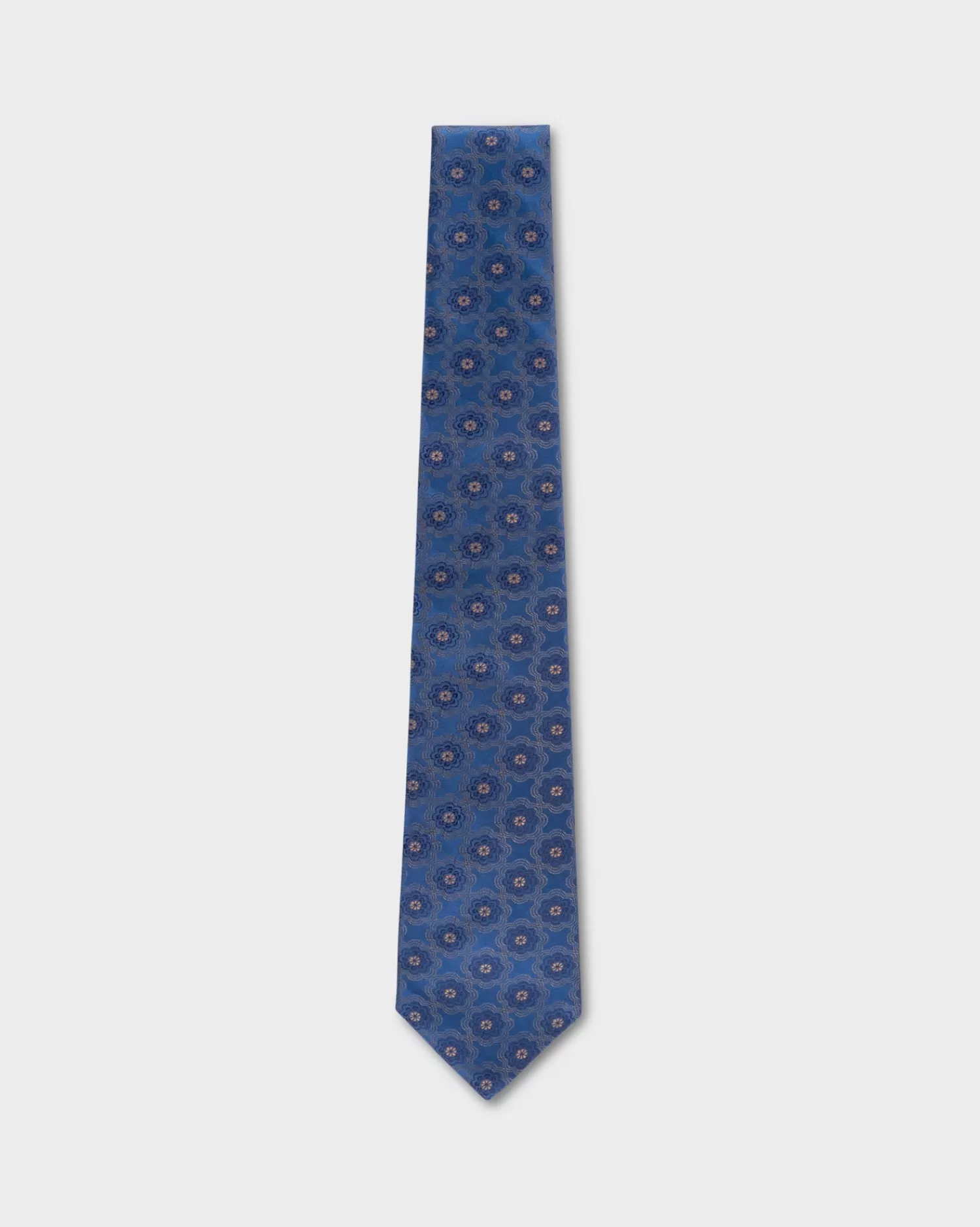 Kiton Blue And Gold Concentric Flower Tie^ Ties